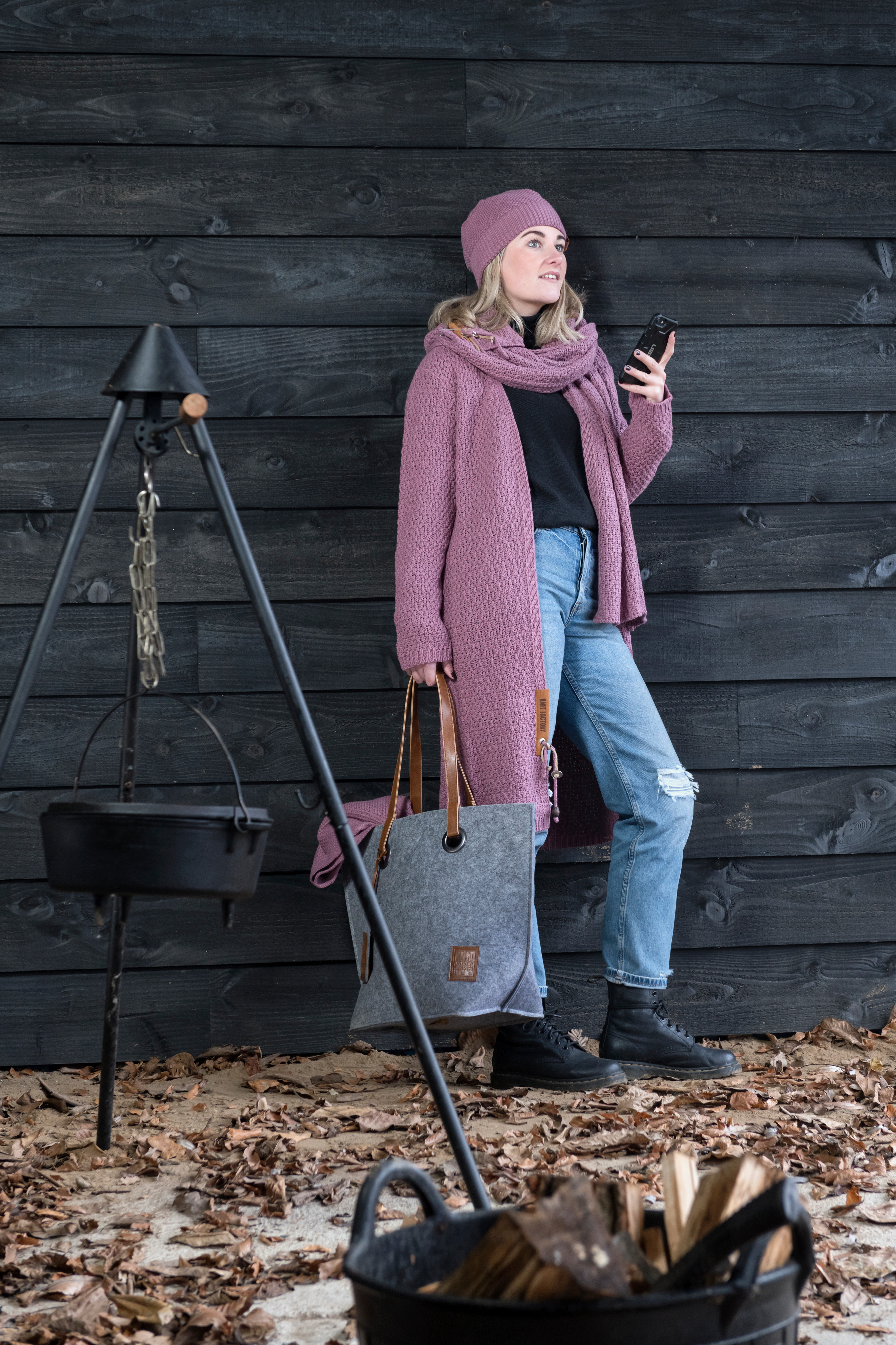 Luna Long Knitted Cardigan Lilac - 36/38