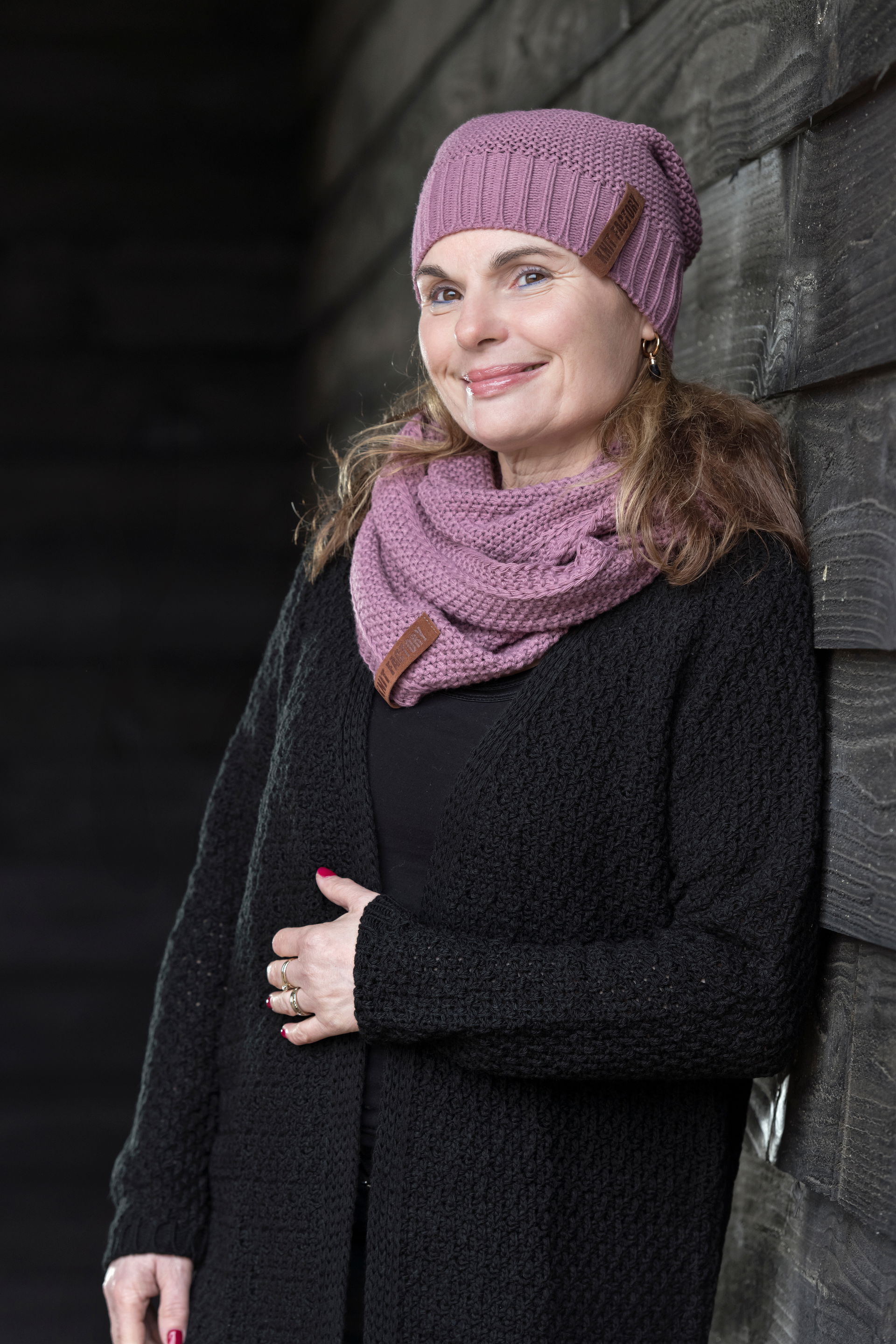 Luna Lang Gebreid Vest Zwart - 40/42