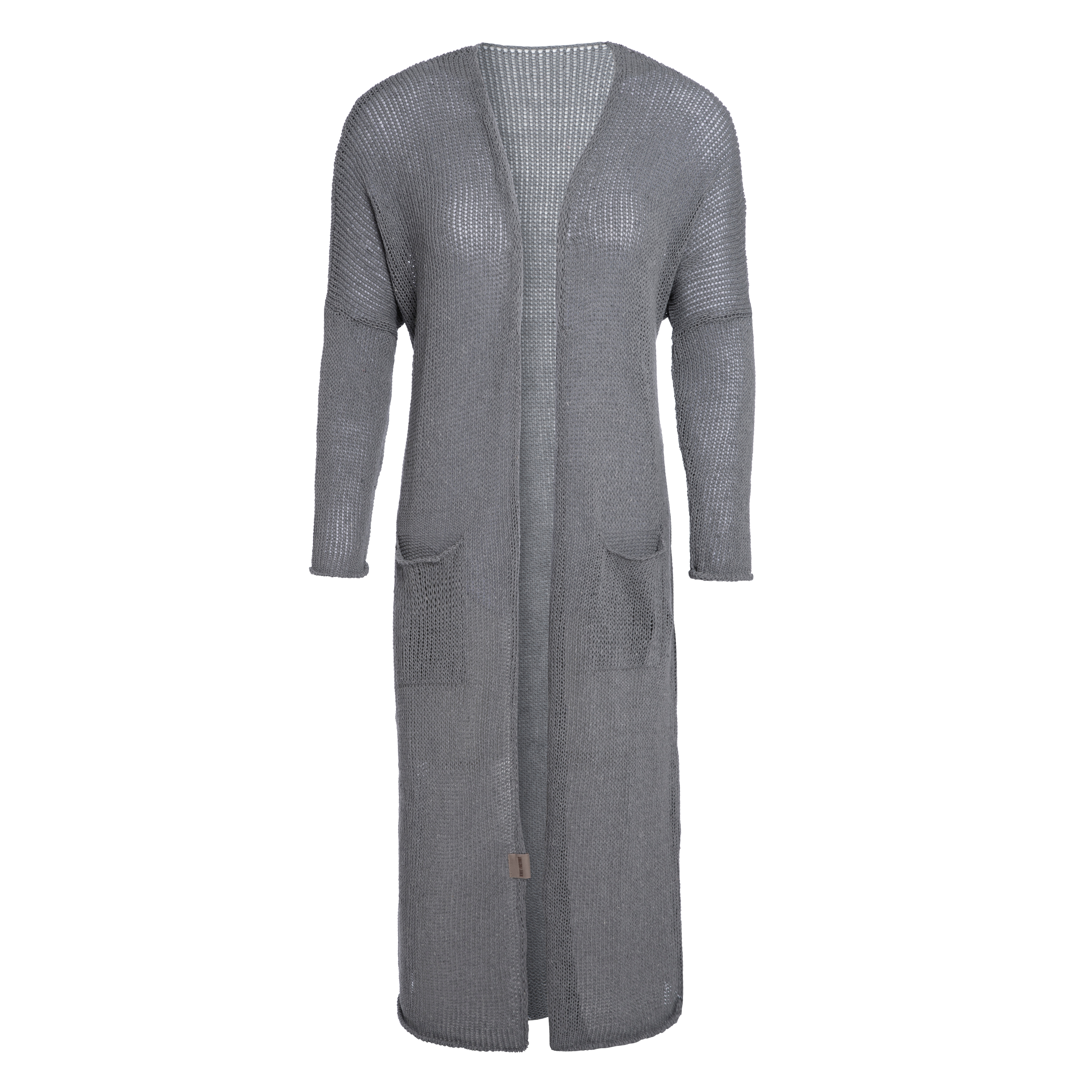 Jasmin Lang Gebreid Vest Licht Grijs - 40/42 - Met steekzakken