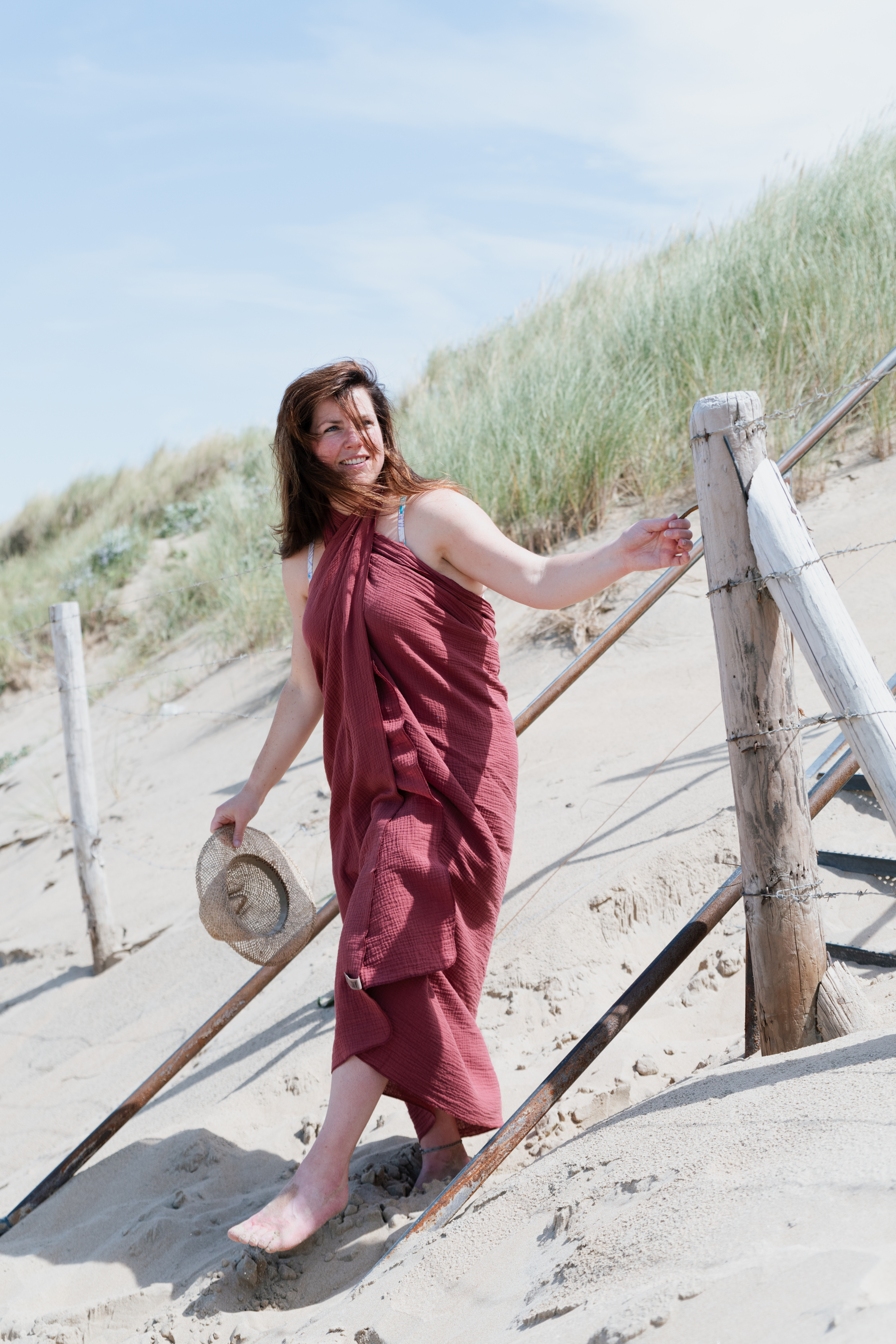Liv Pareo - XL Sjaal - Stranddoek Stone Red