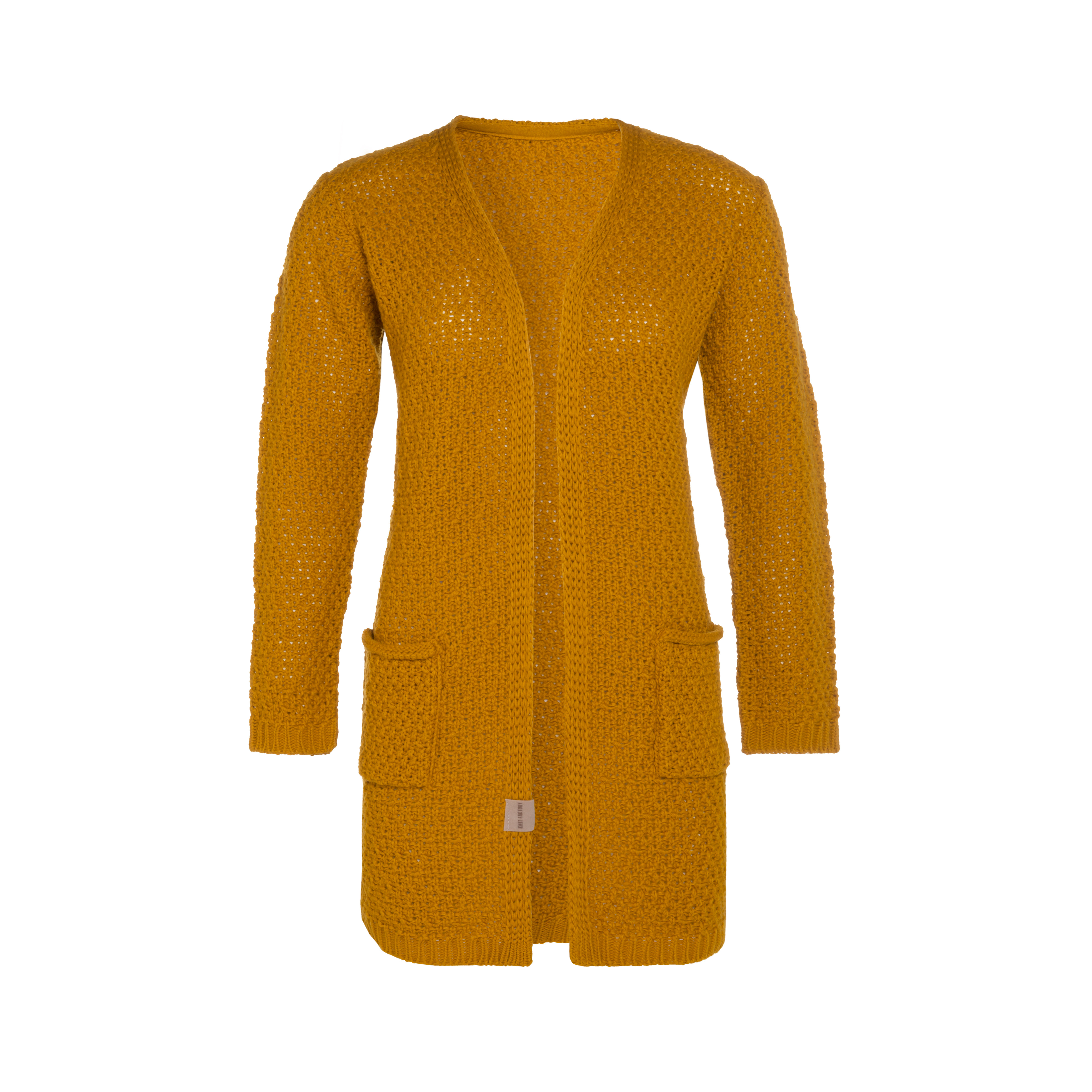 Luna Knitted Cardigan Ochre - 40/42 - With side pockets