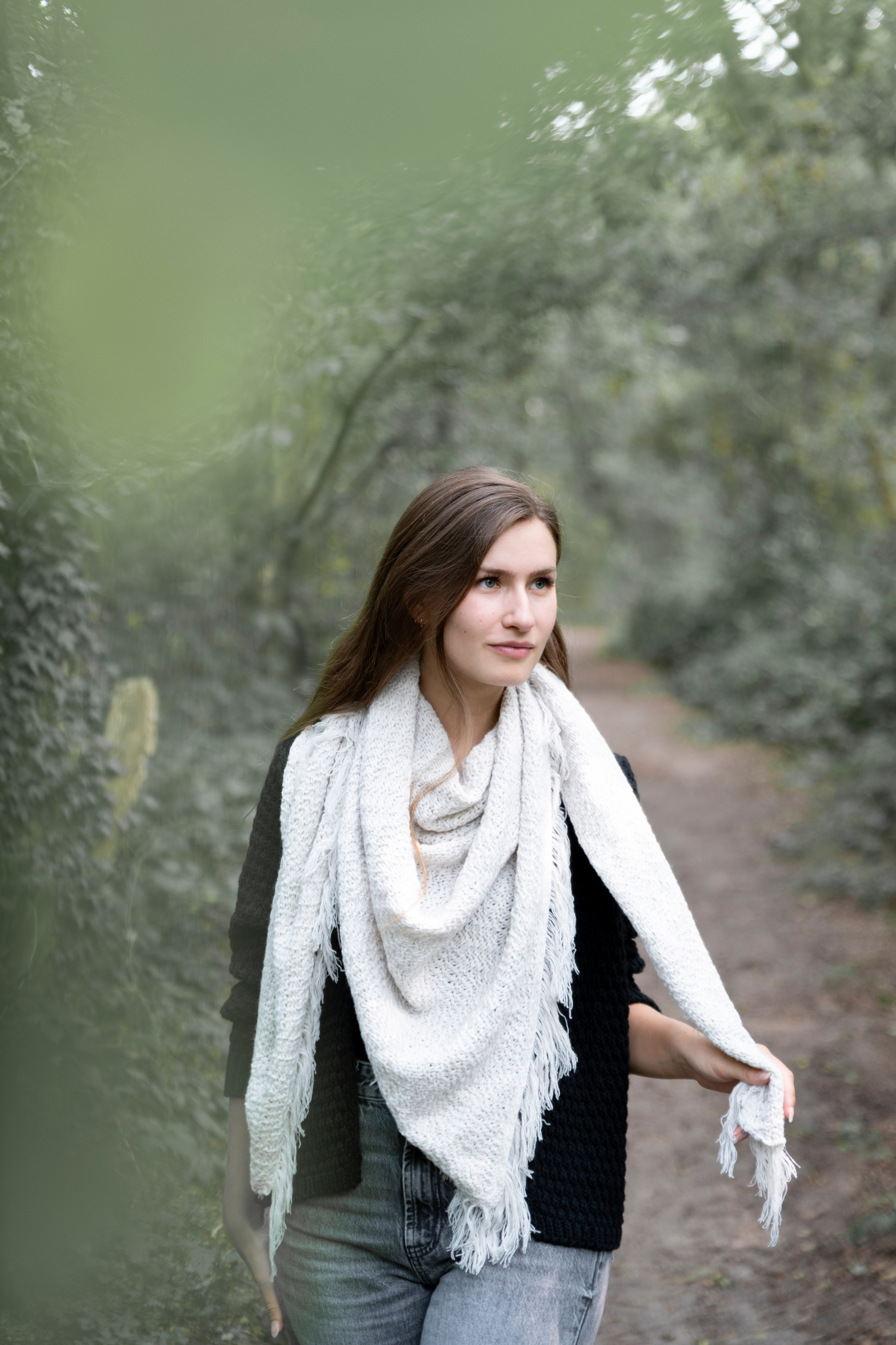 Amber Triangle Scarf Urban Green Amber Triangle Scarf Urban Green