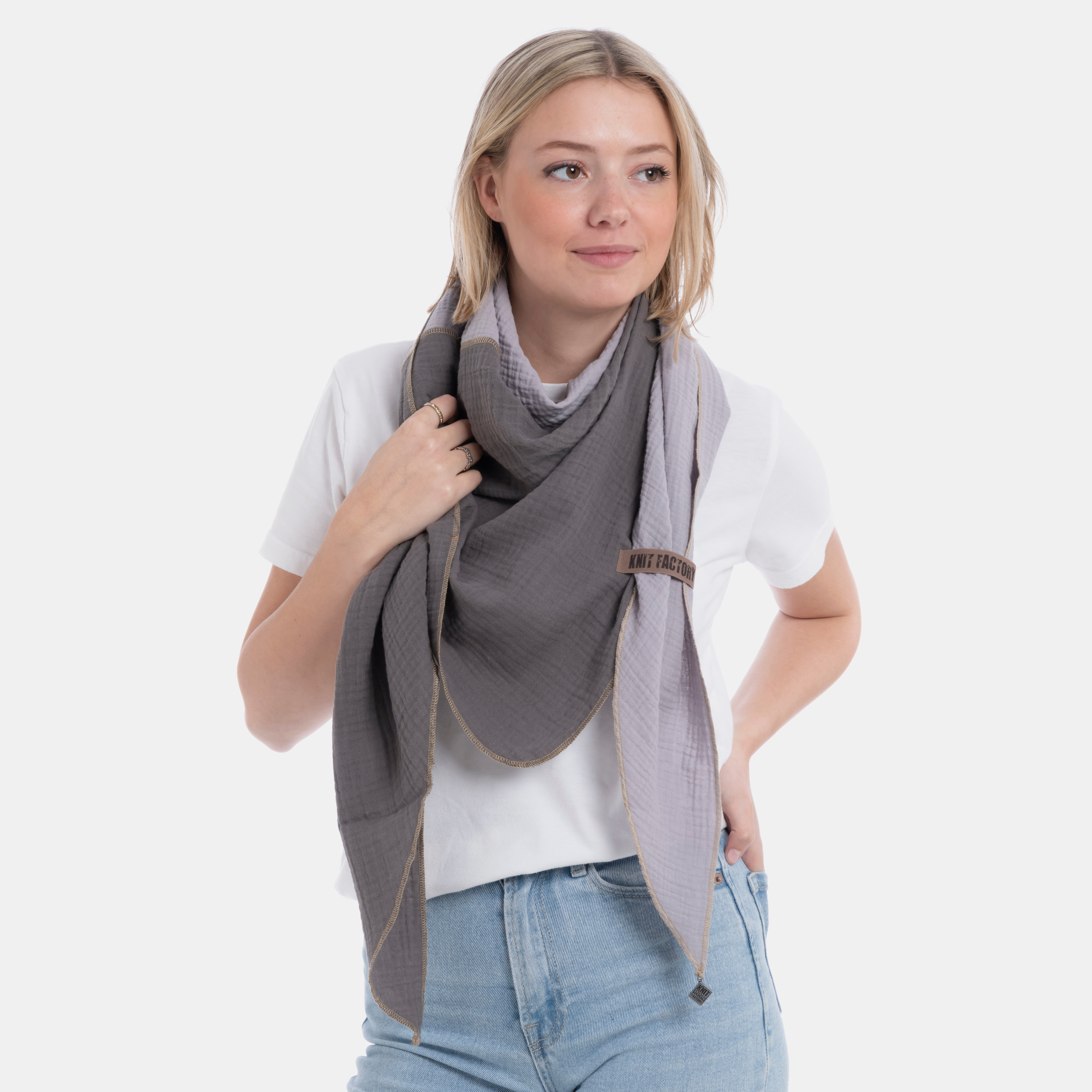 Fay Triangle Scarf Anthracite/Grey Fay Triangle Scarf Anthracite/Grey