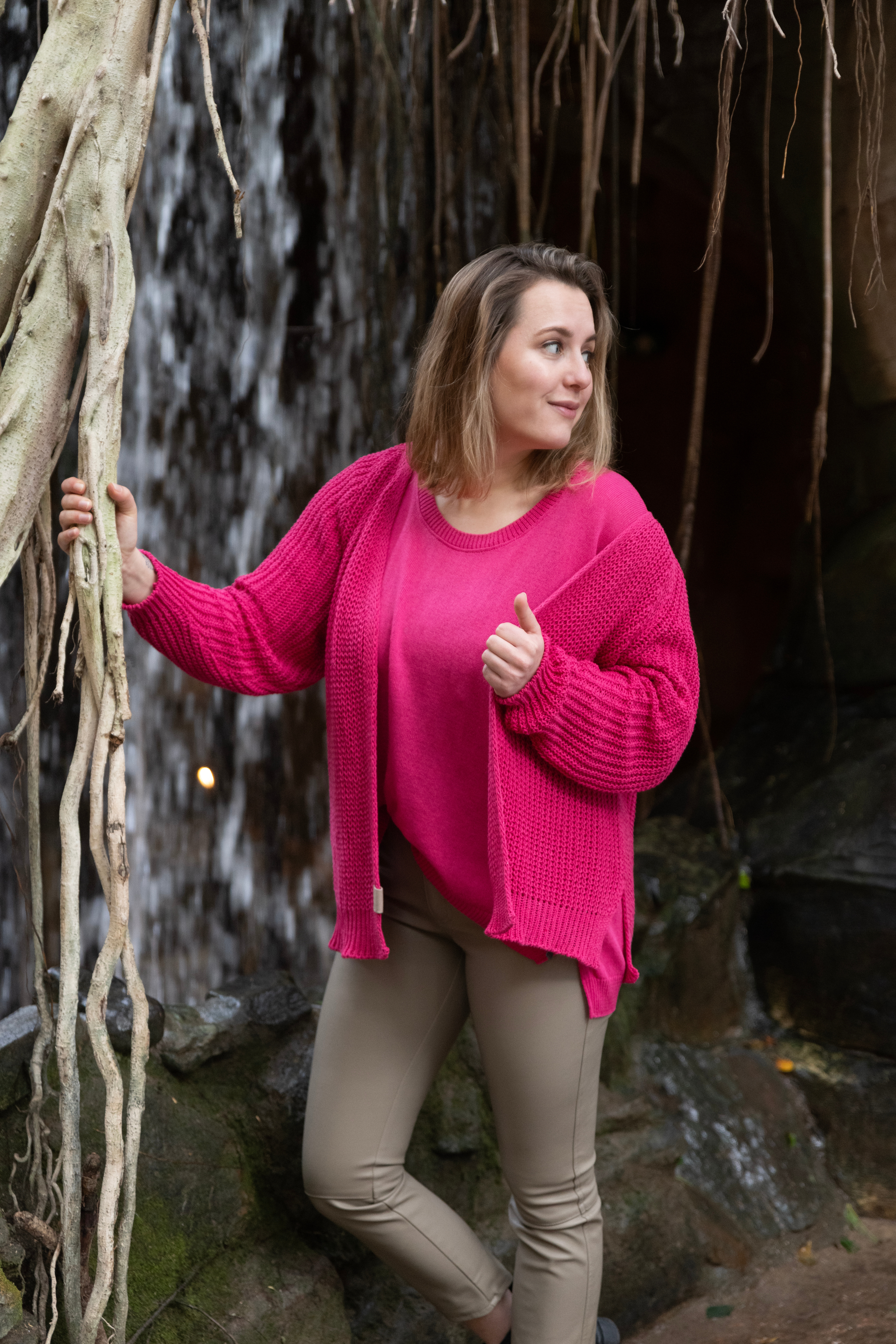 Daisy Kurze Strickjacke Fuchsia - 36/38