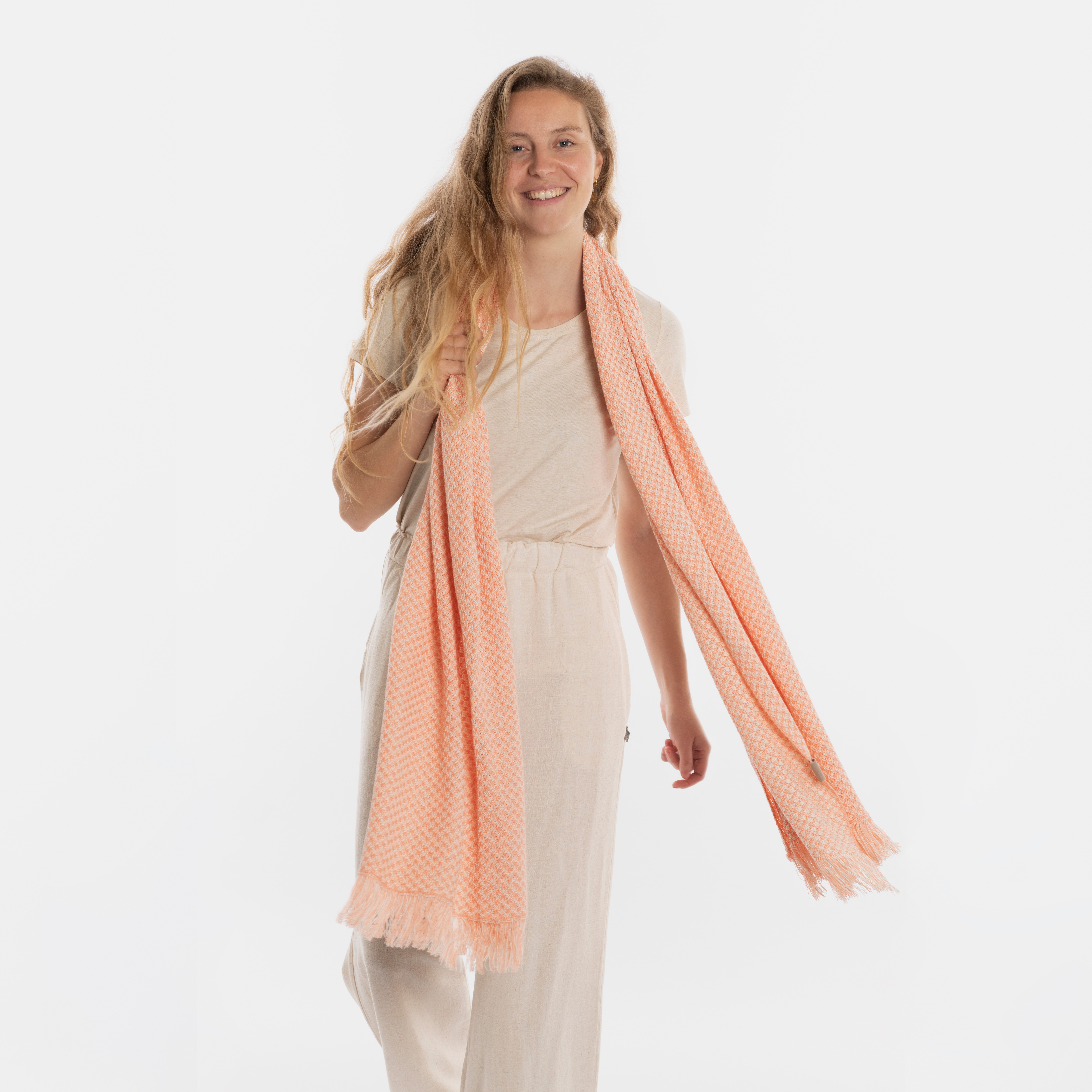 Astre Scarf Apricot/Ecru