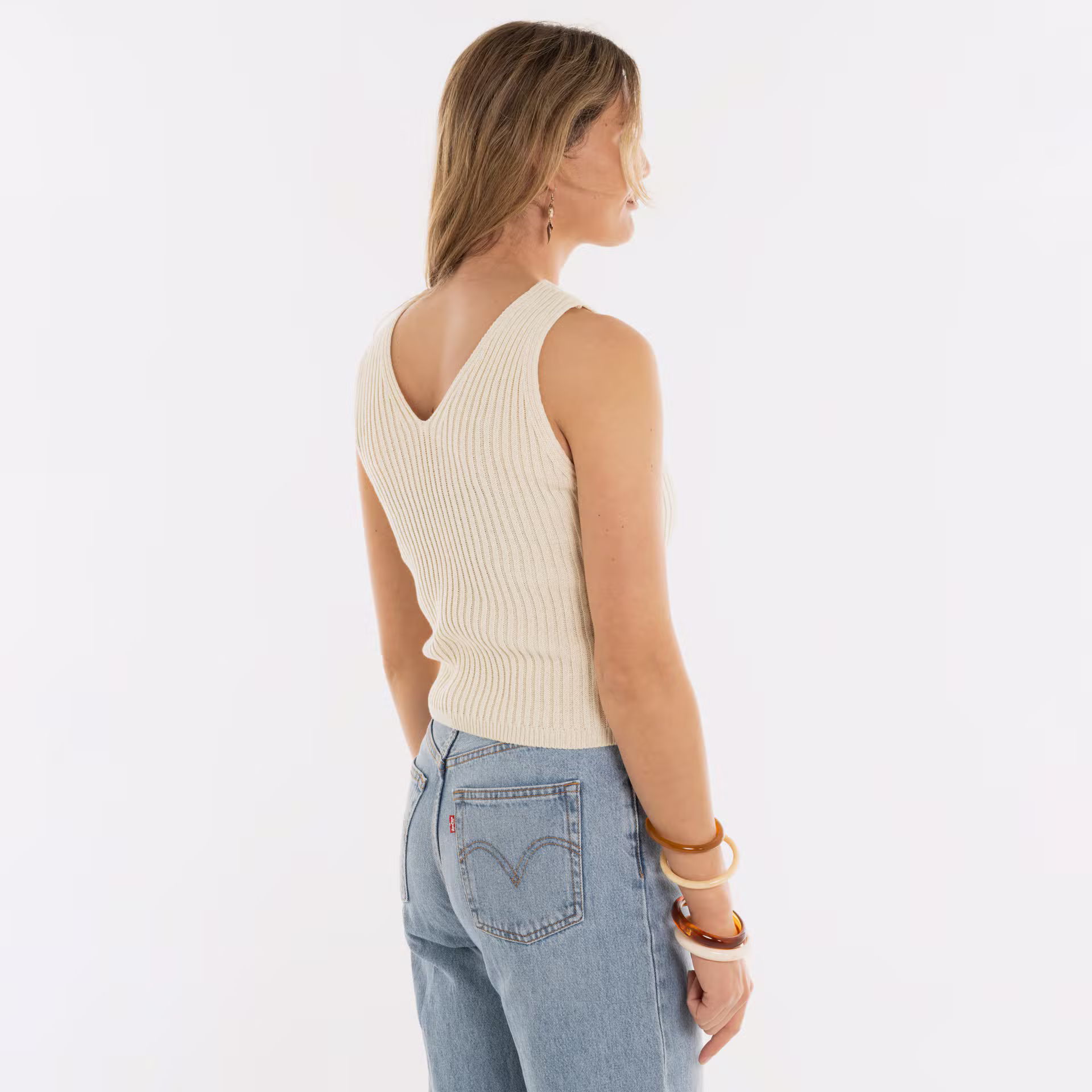 Layla Knitted Top Ecru - 36/38
