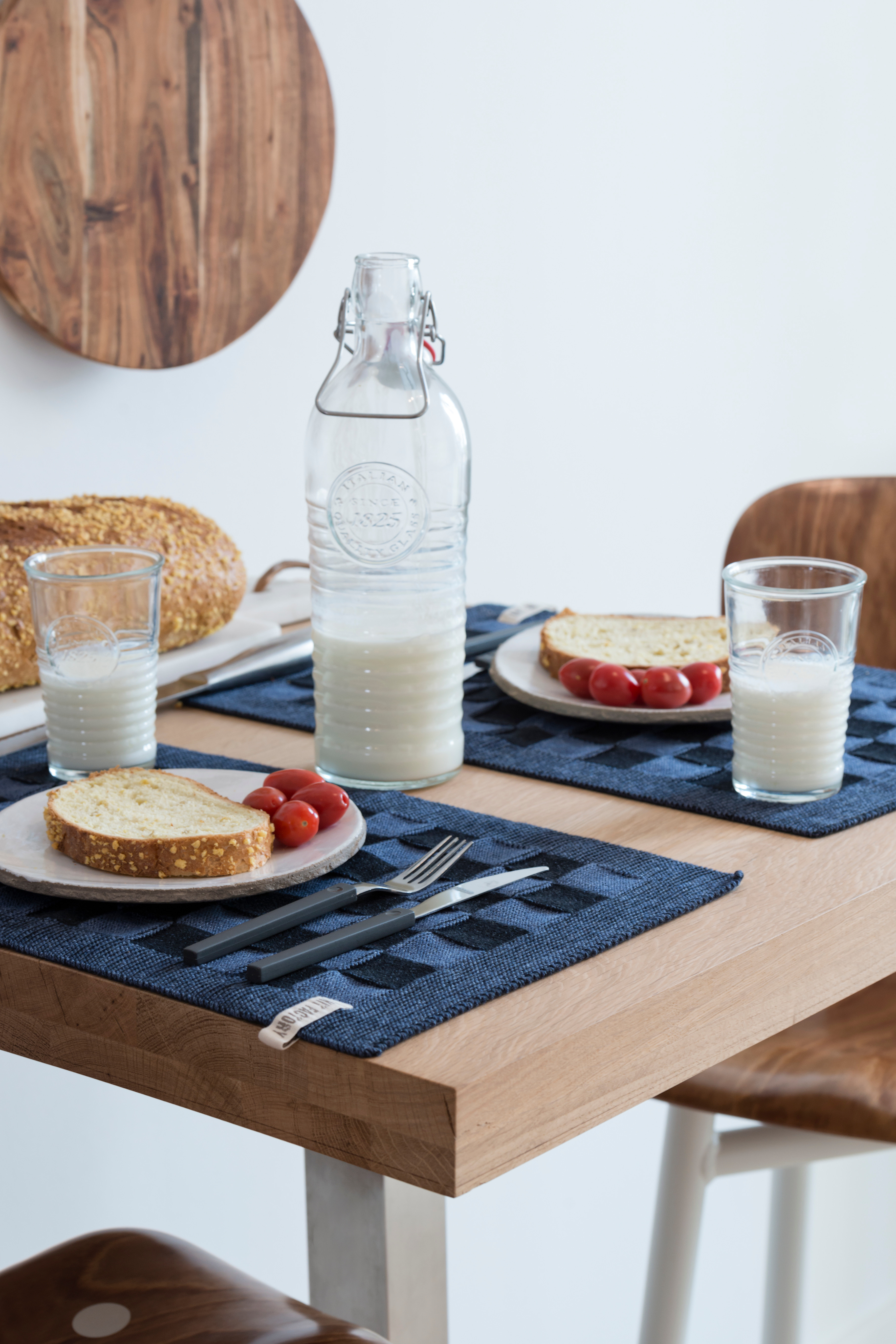 Set de Table Block Ecru/Fuchsia