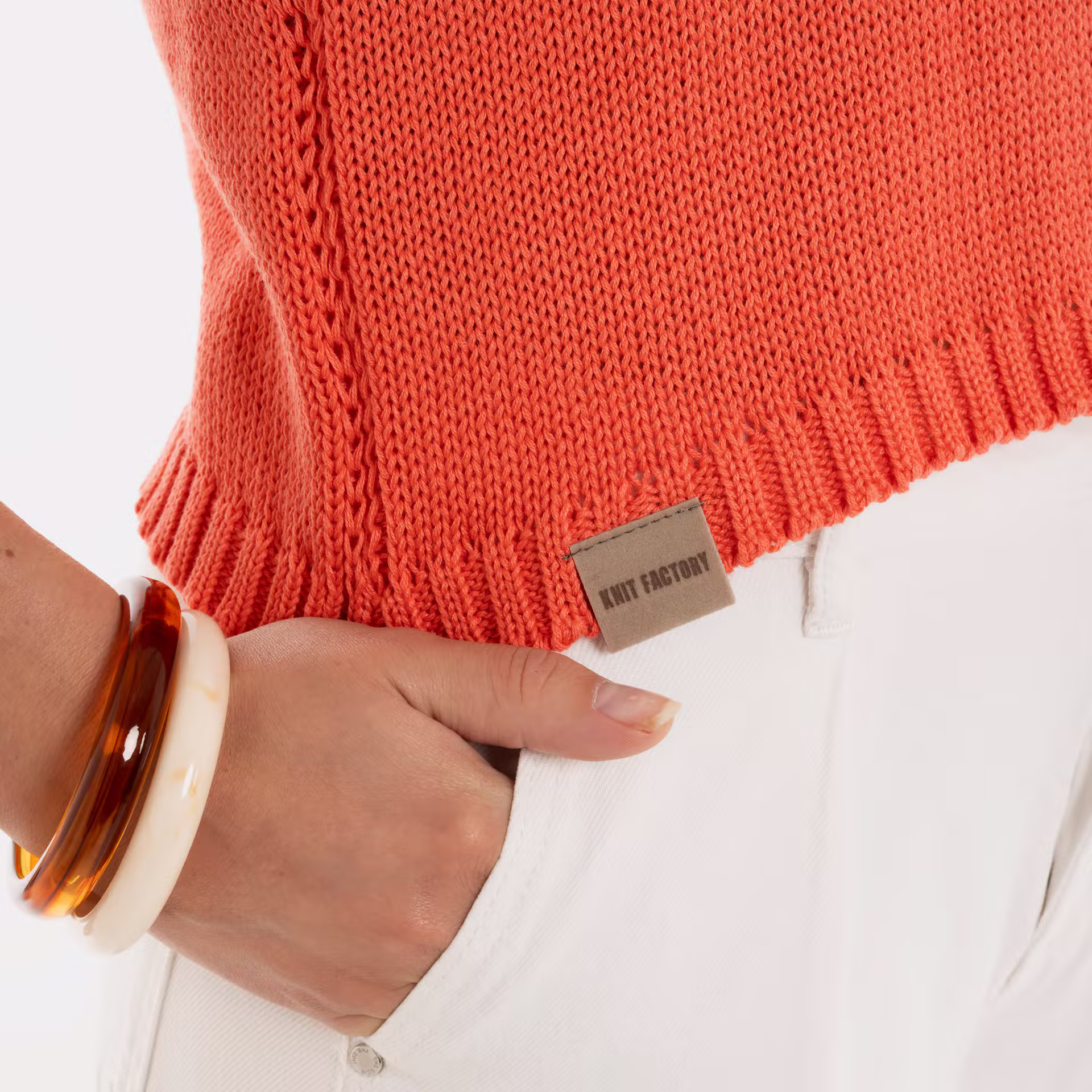 Lumi Gebreid Gilet Sunset Orange - 36/38