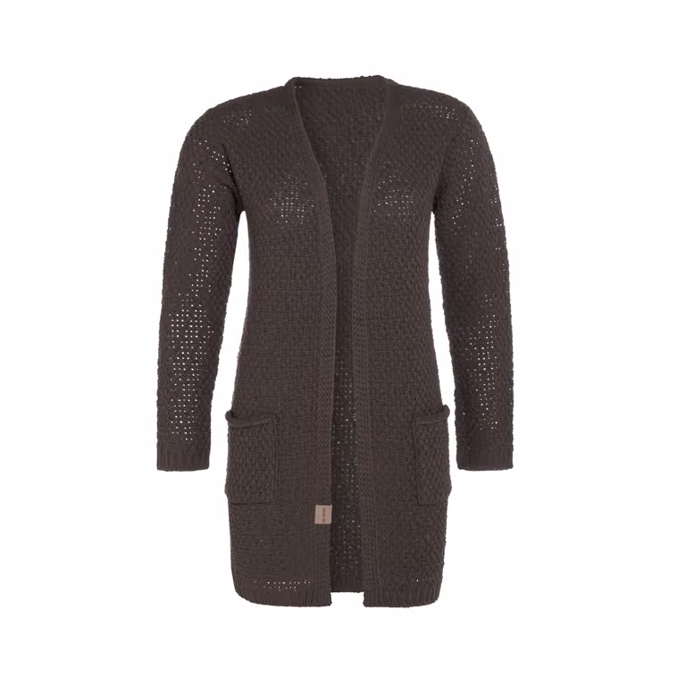 Luna Gebreid Vest Taupe - 36/38 - Met steekzakken