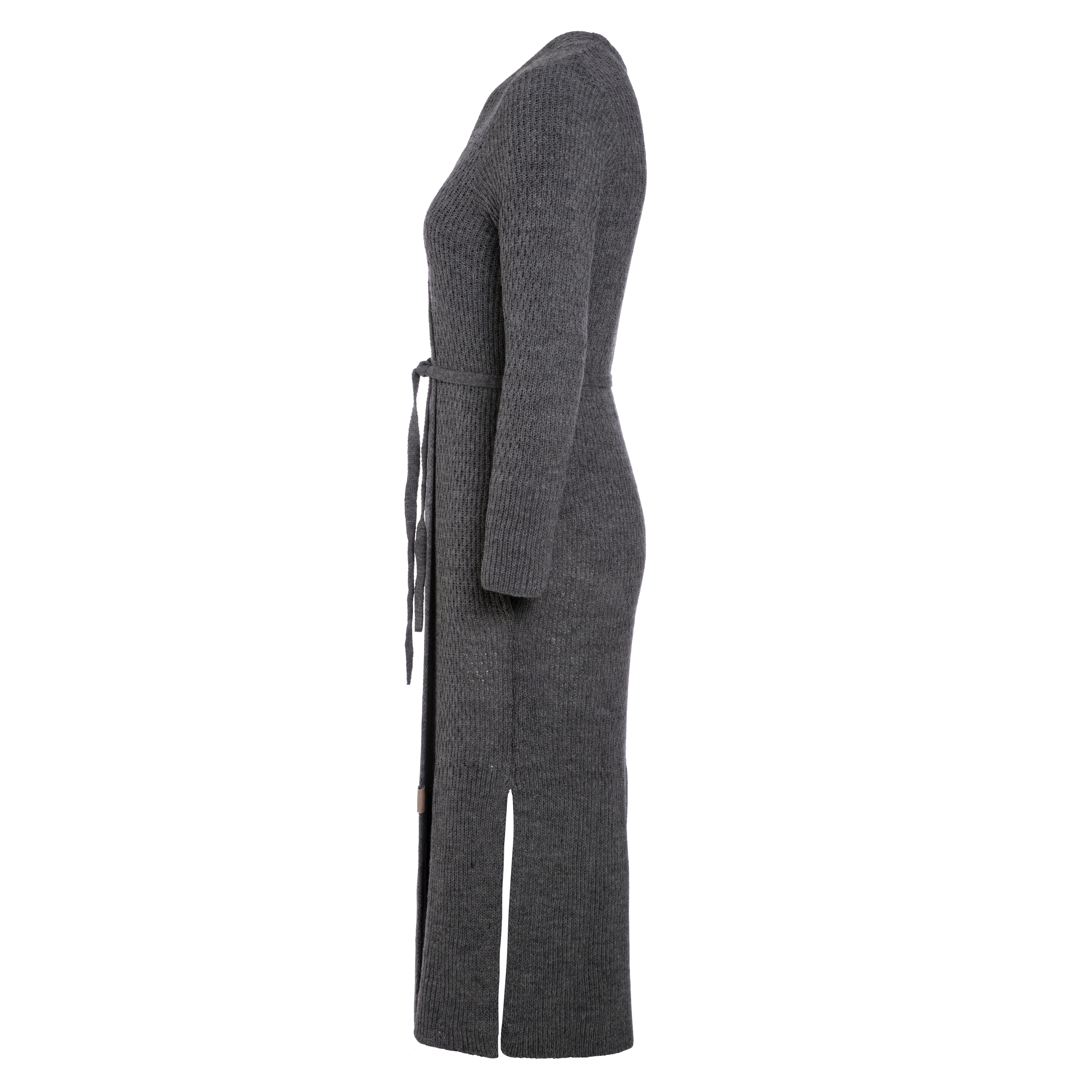 Gina Lange Strickjacke Anthrazit - 40/42 - Mit Taschen