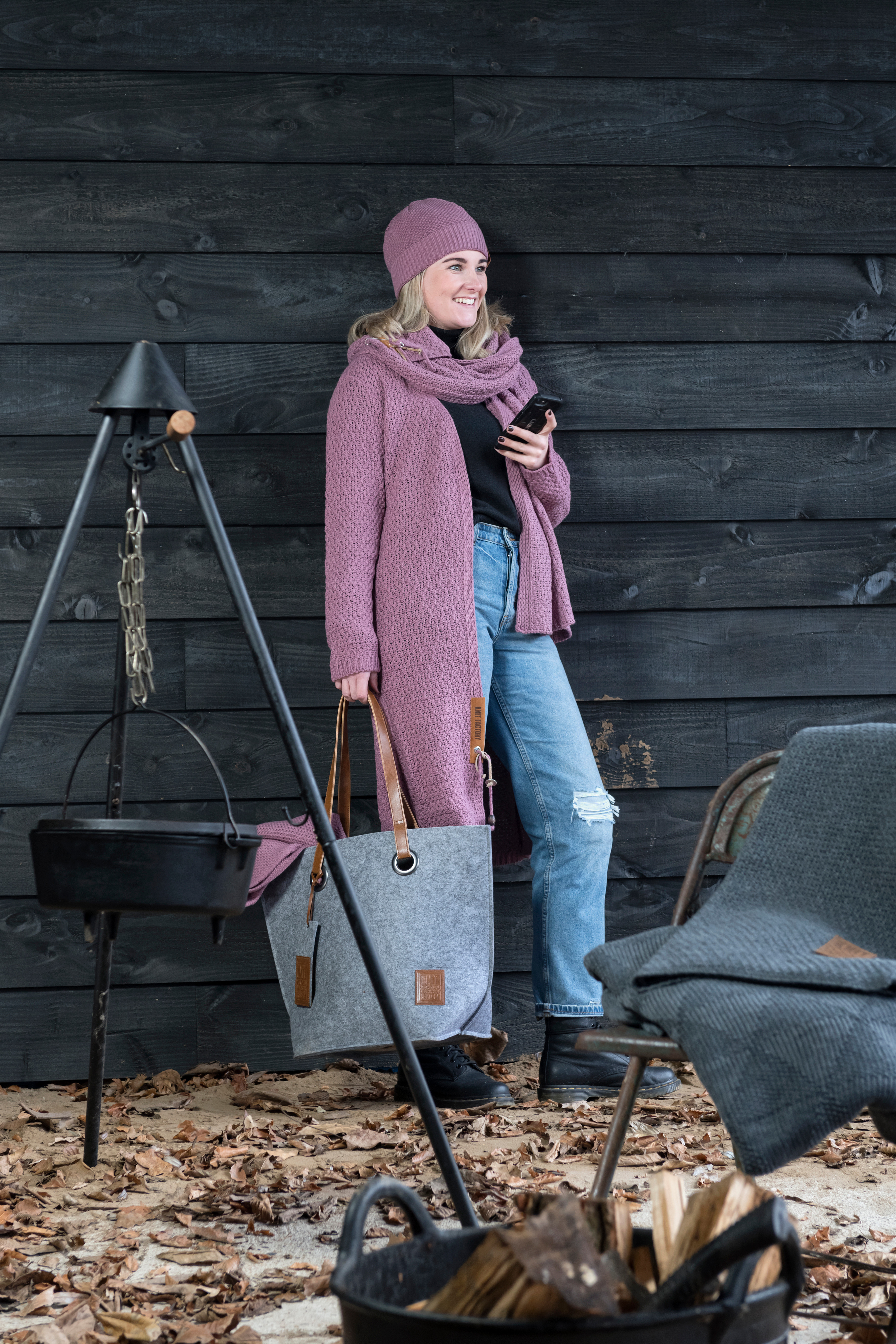 Luna Long Knitted Cardigan Lilac - 36/38