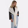 Reese Scarf Beige - With loop and fringes