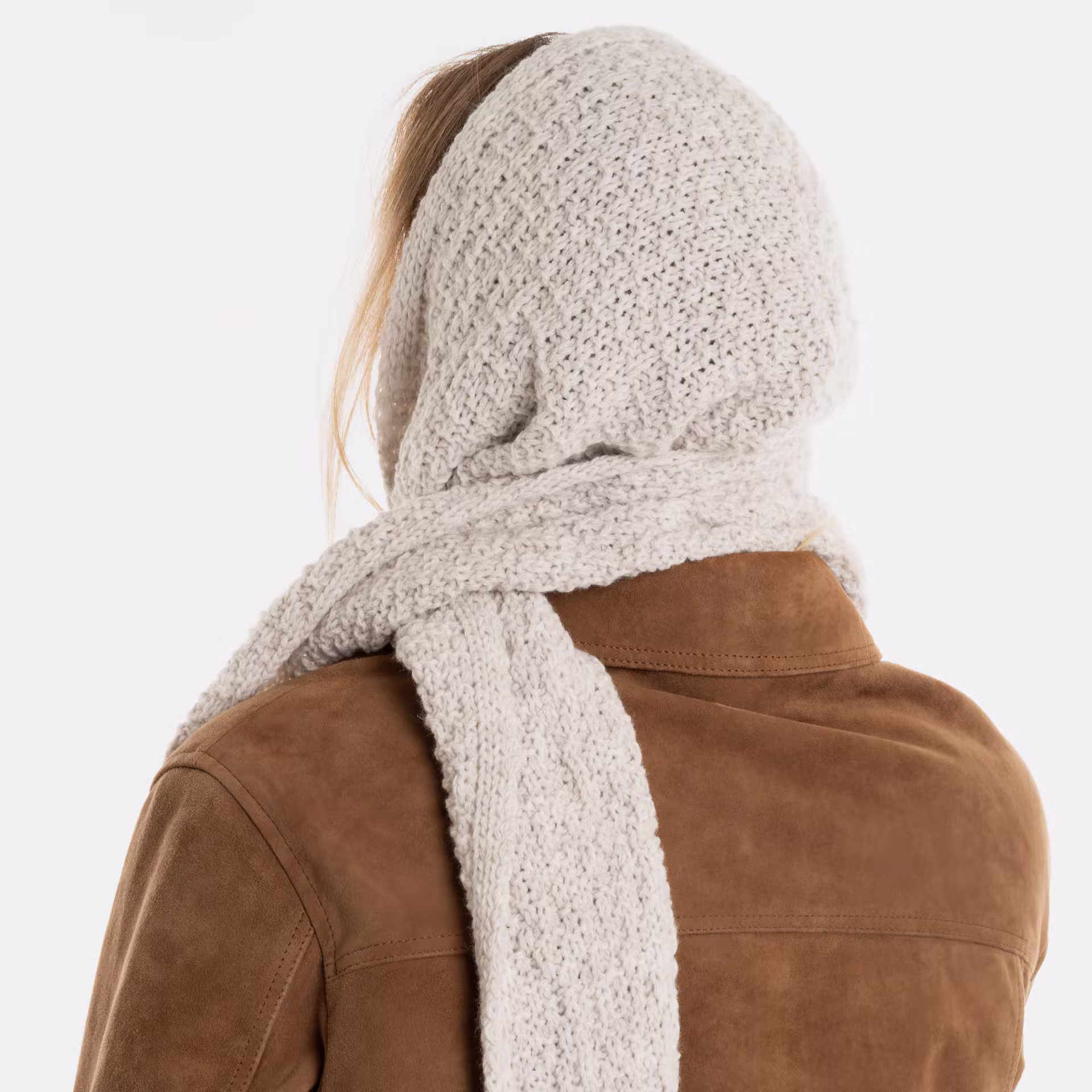 Blake Hooded Scarf Beige