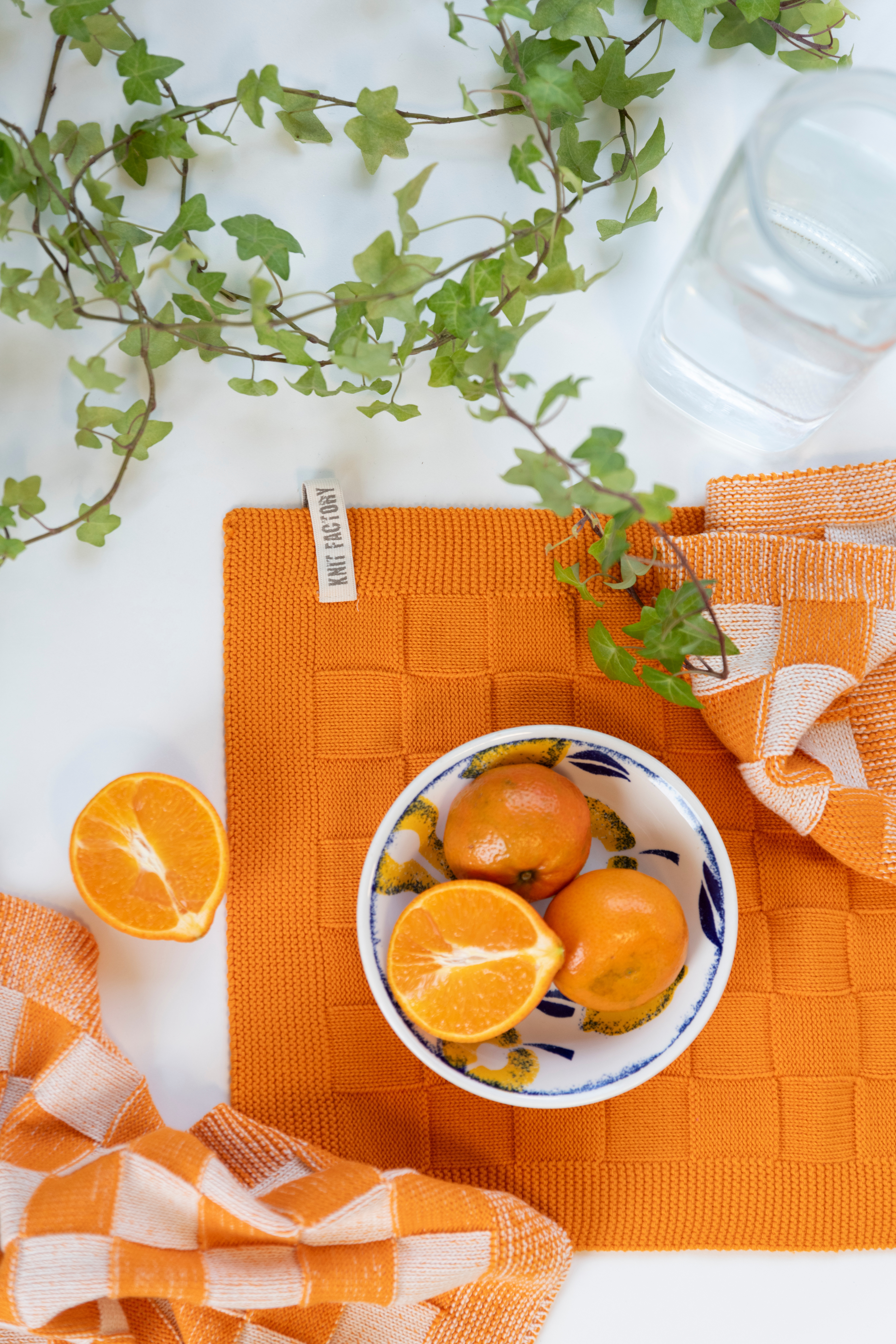 Kitchen Towel Block Ecru/Apricot