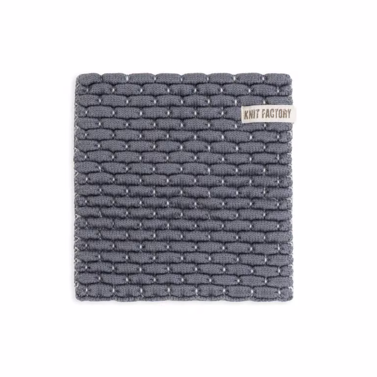 Knitted Trivet Block Ecru/Anthracite