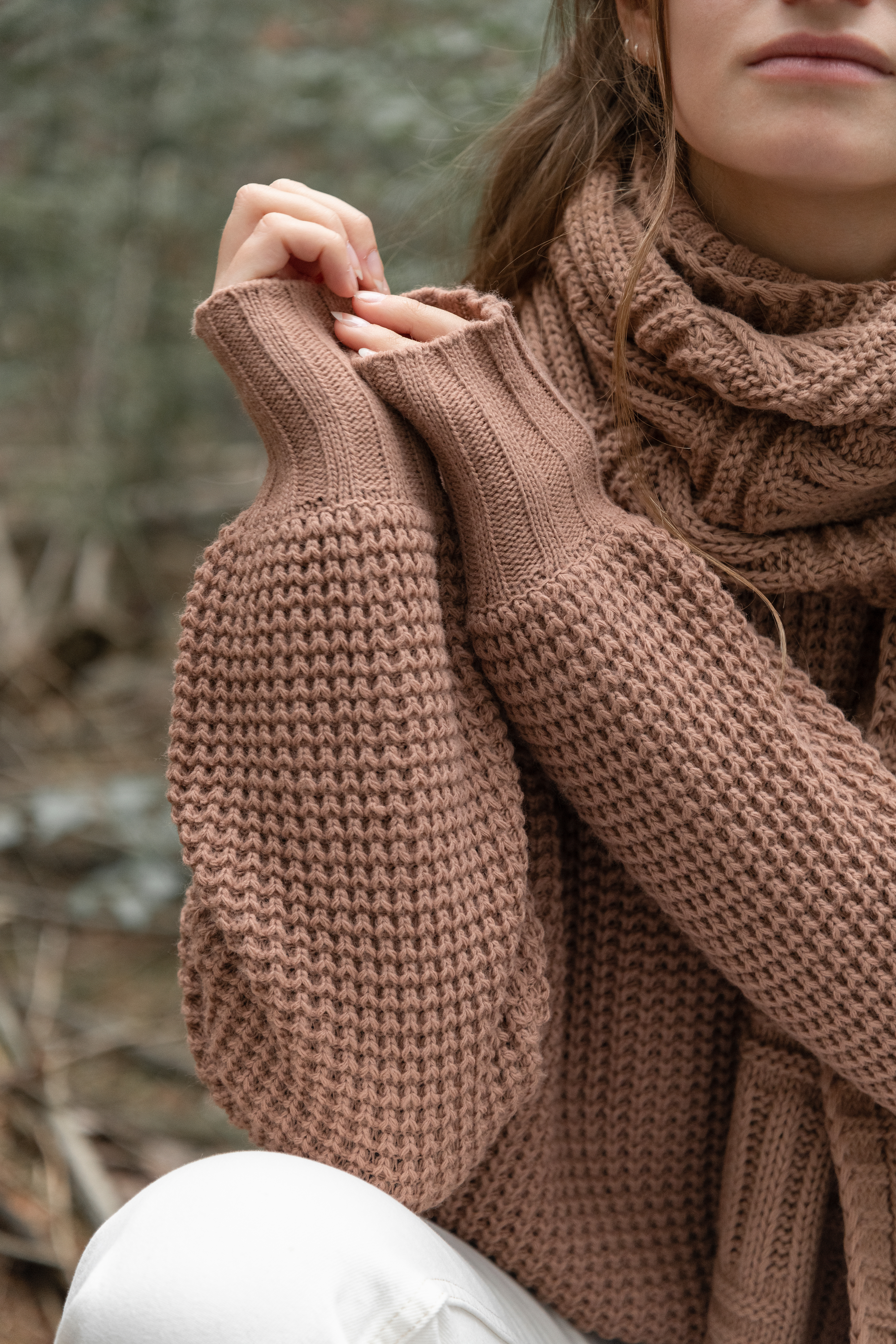 Robin Rollkragen Strickpullover Cappuccino - 36/38
