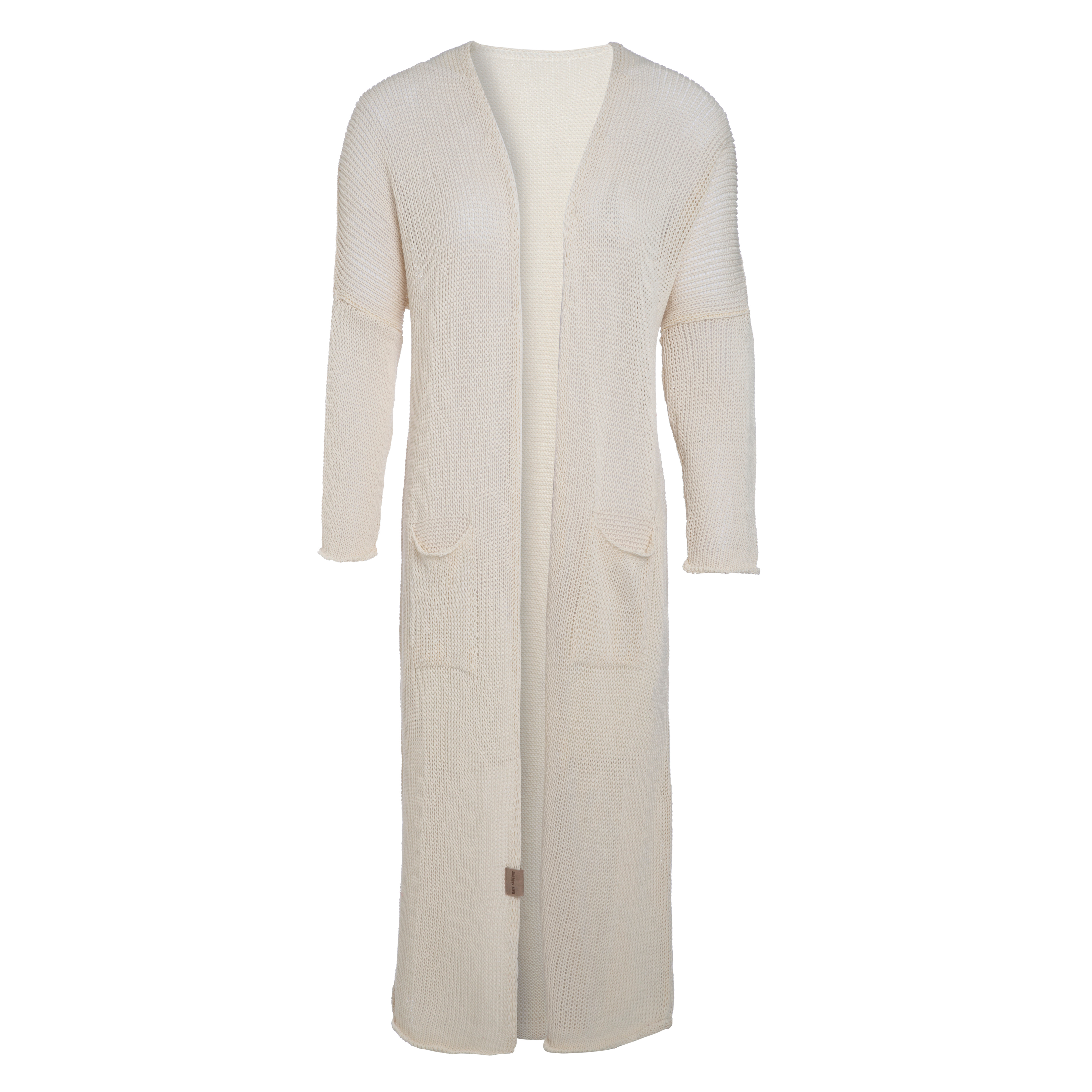 Jasmin Lang Gebreid Vest Beige - 36/38 - Met steekzakken