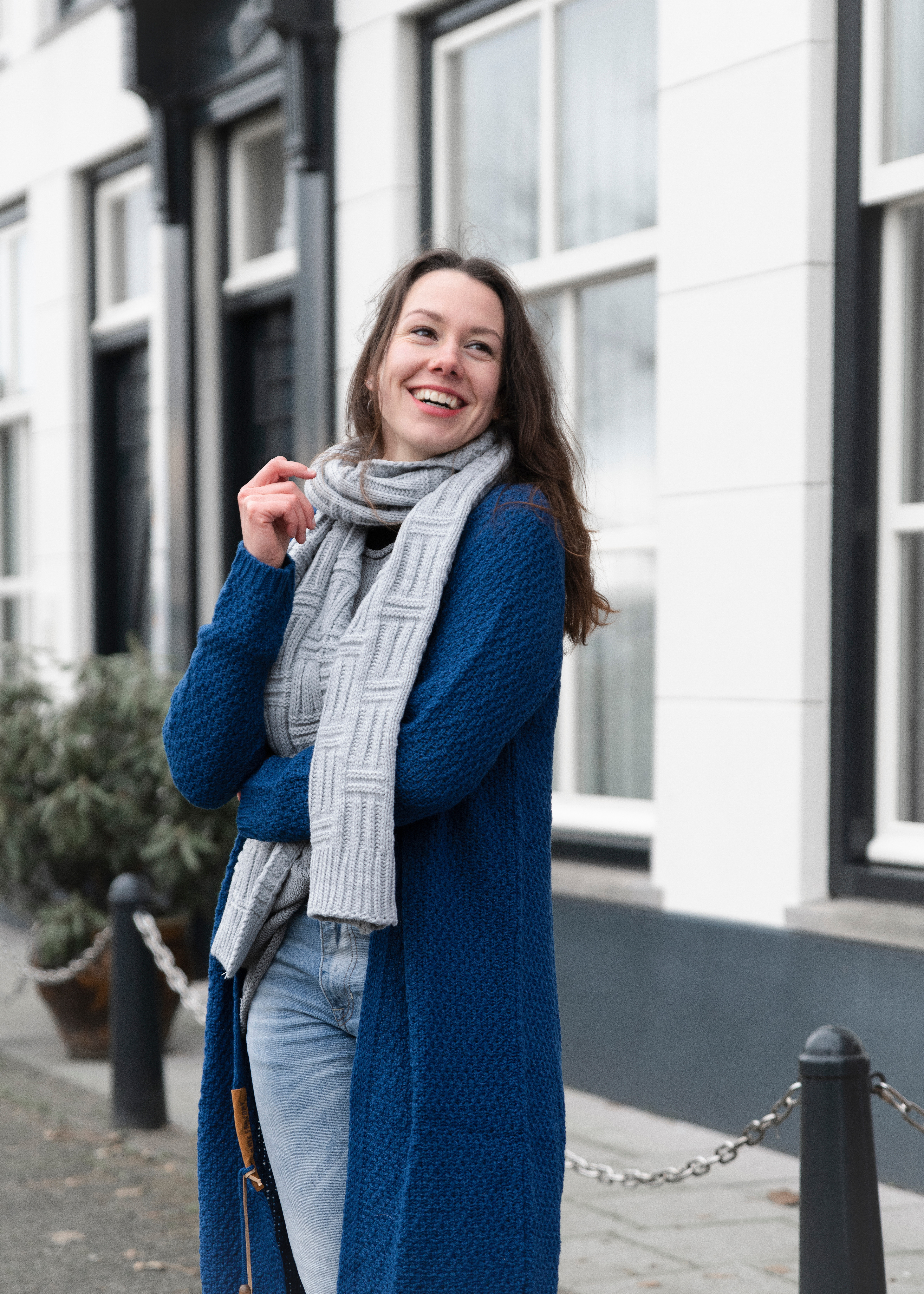 Luna Lange Strickjacke Iced Clay - 36/38