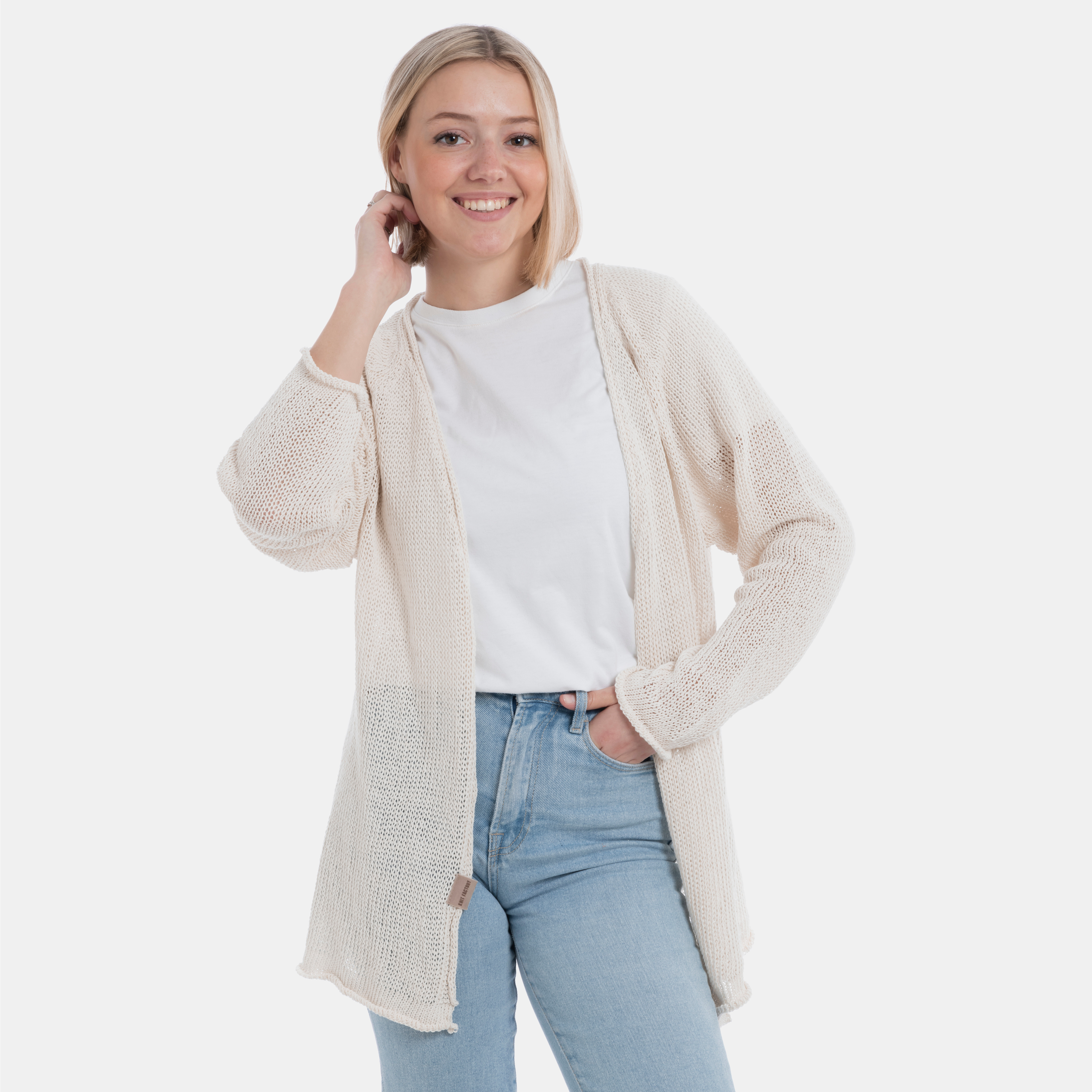 Jasmin Short Knitted Cardigan Beige - 36/38