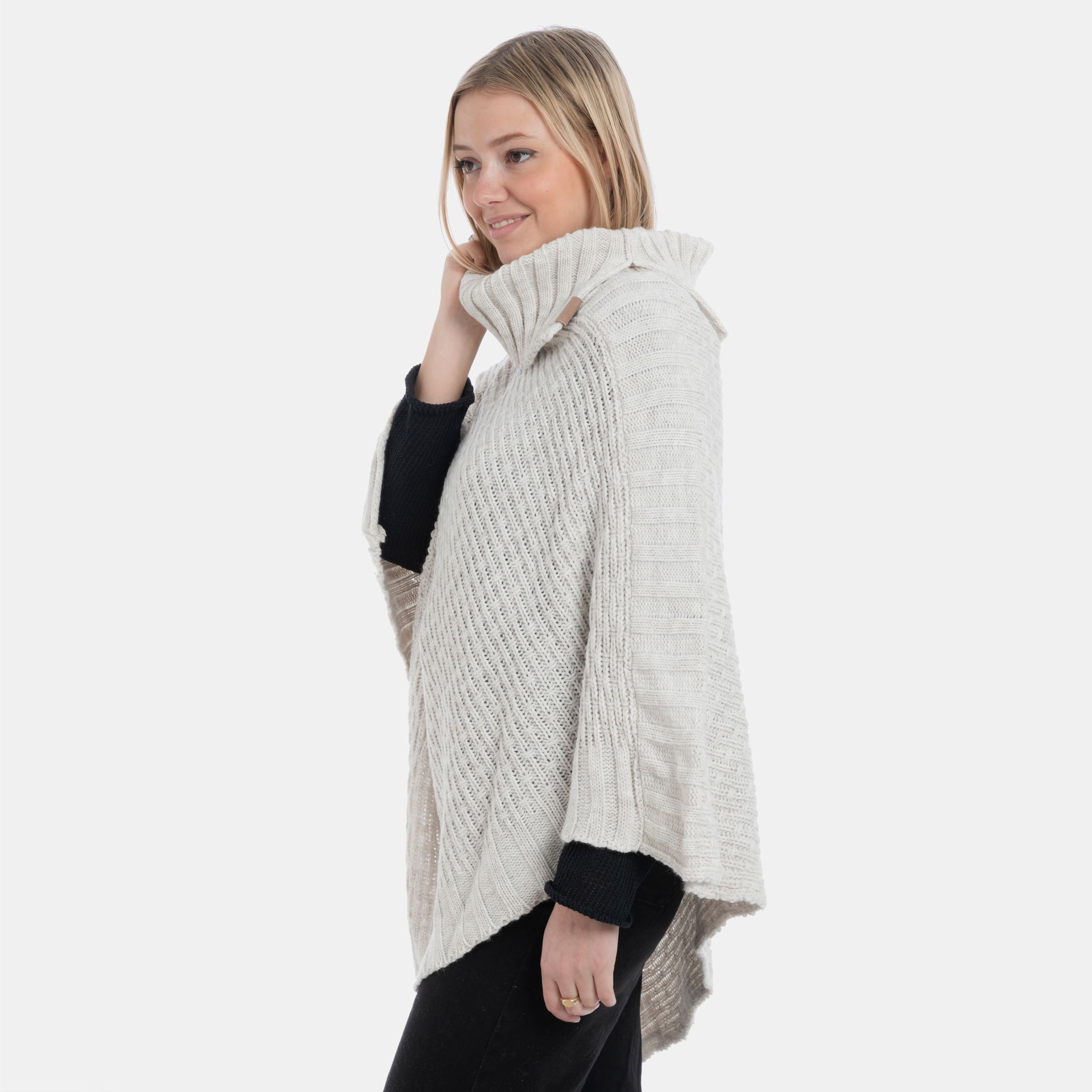 Nicky Gebreide Poncho Beige
