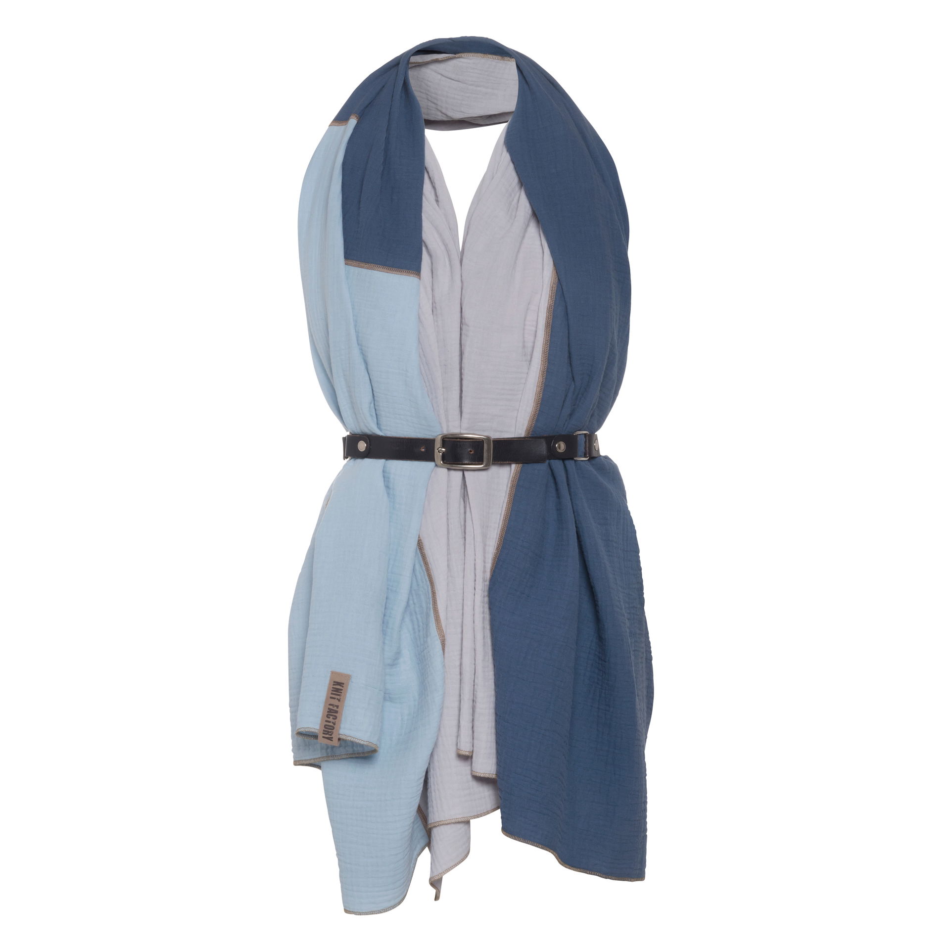 Fay Pareo - XL Musselintuch - Strandtuch Jeans/Indigo