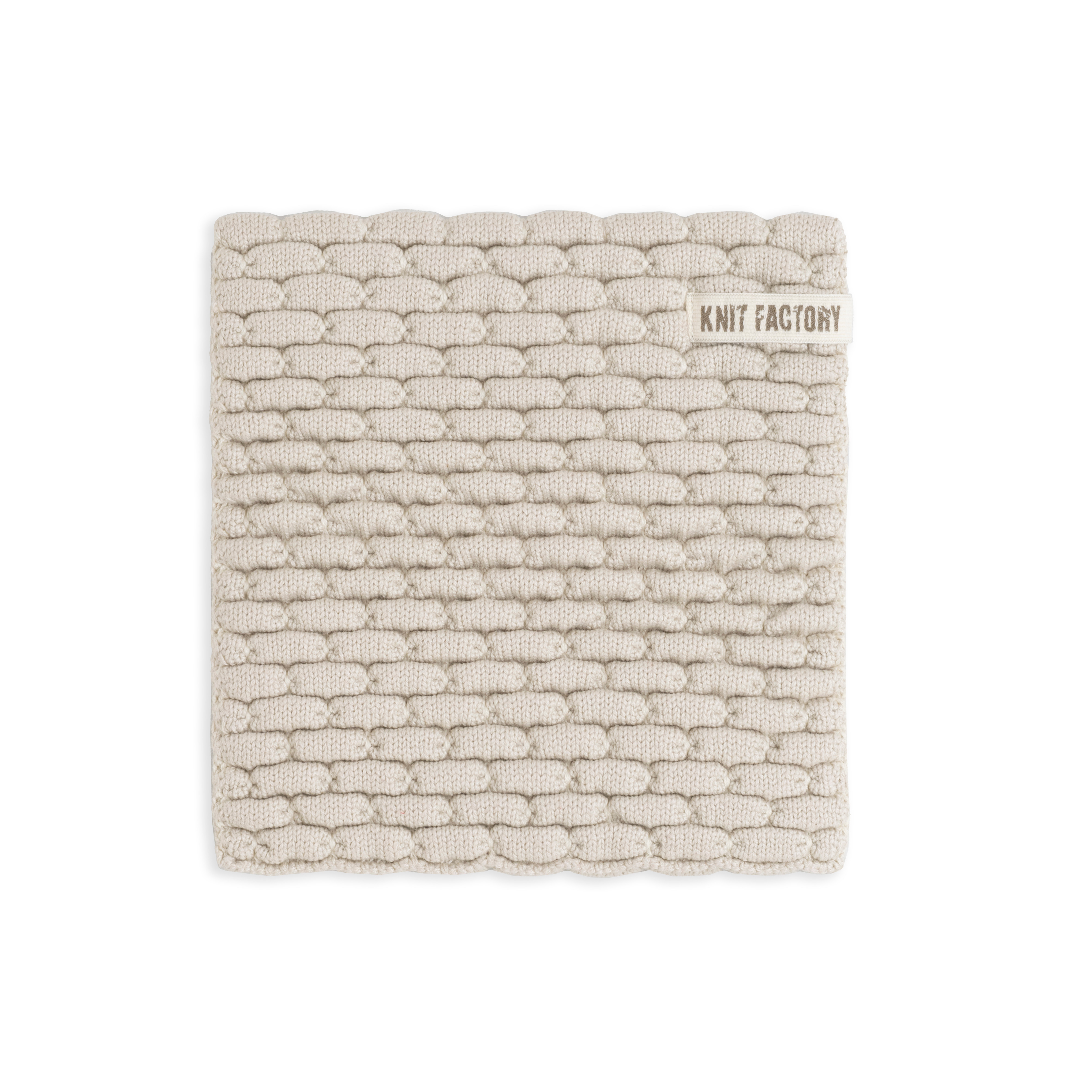 Knitted trivet Block Ecru/Linen