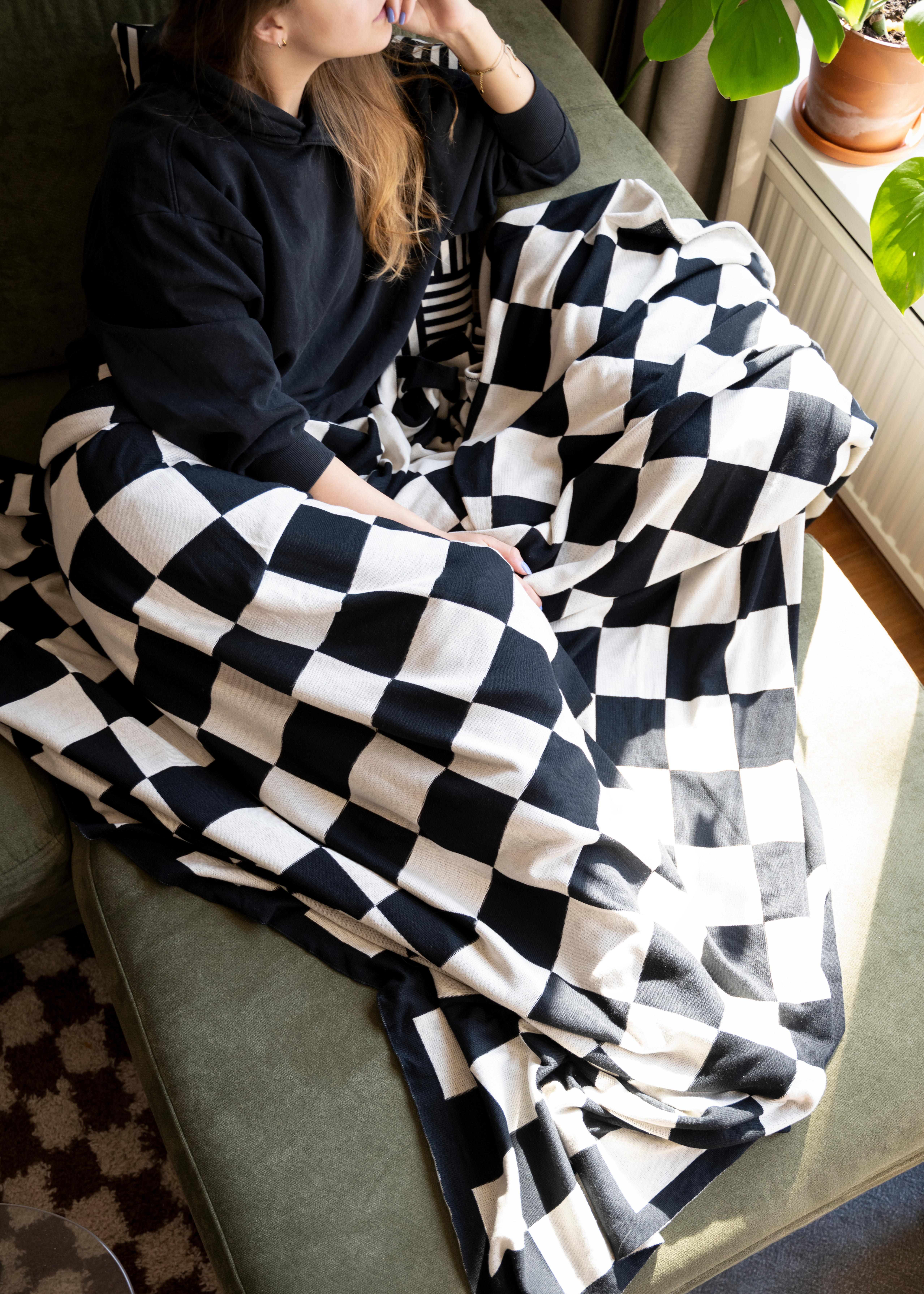 Caro Plaid Ecru/Schwarz