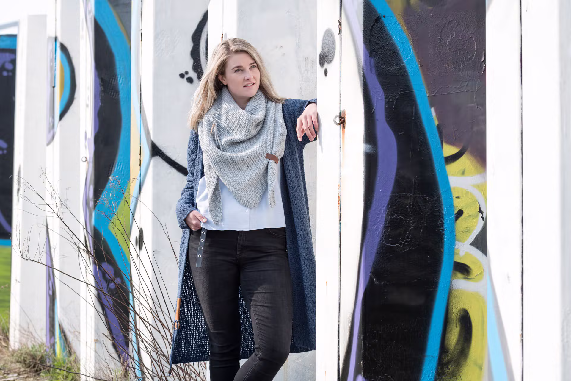 Coco Triangle Scarf Deluxe Navy