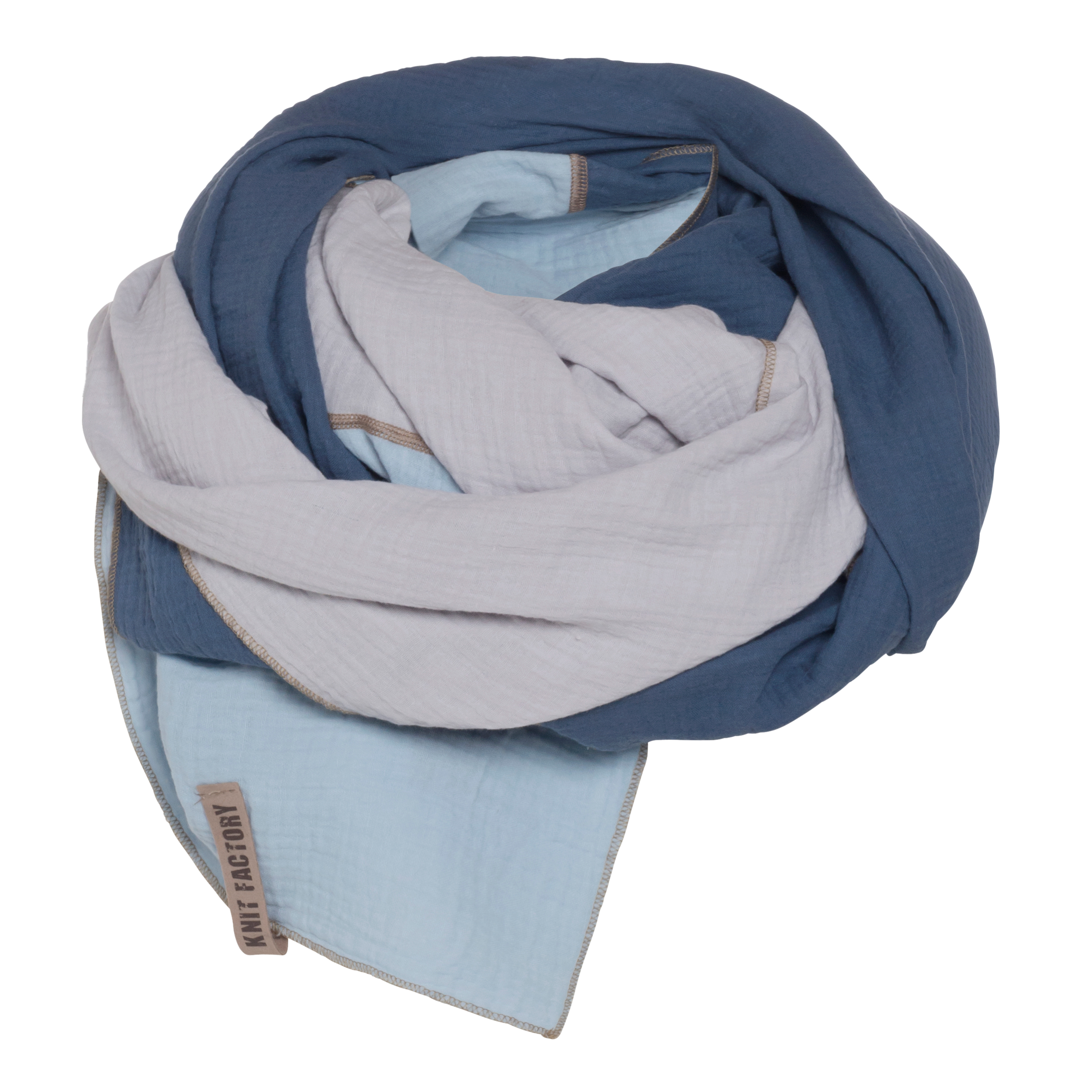 Fay Pareo - XL Musselintuch - Strandtuch Jeans/Indigo