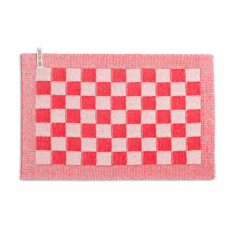 Placemat Block Ecru/Rood