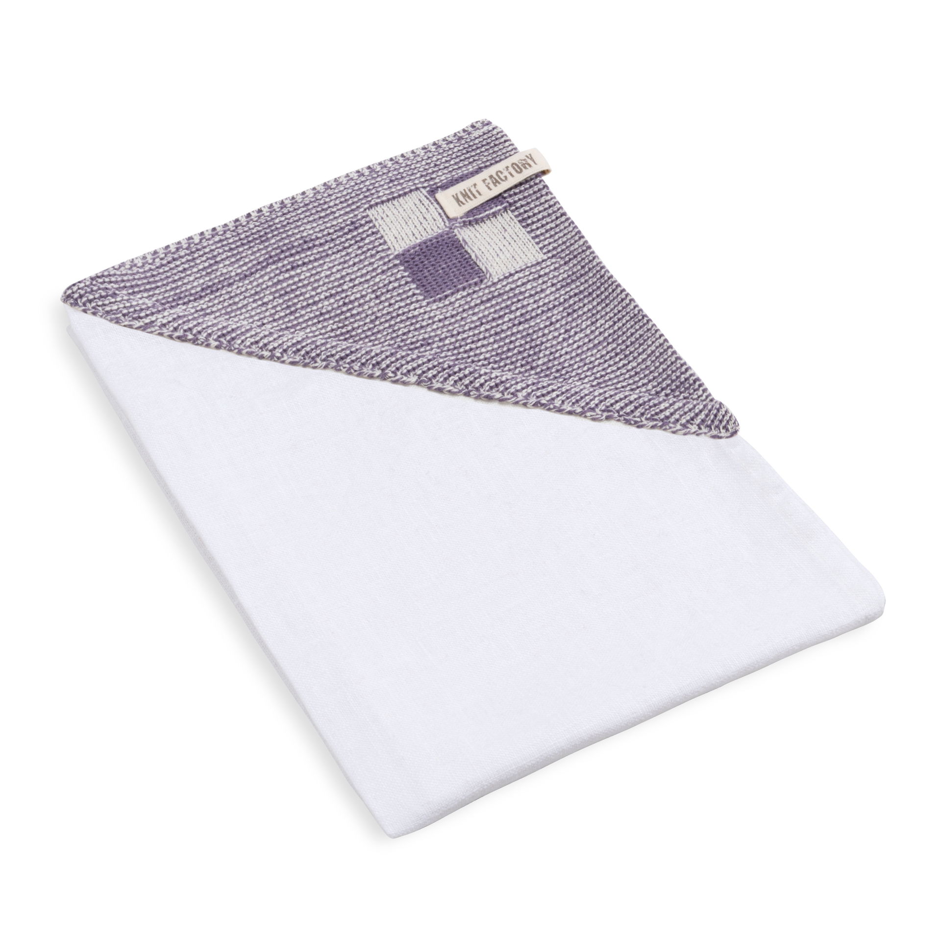 Theedoek Block Ecru/Violet