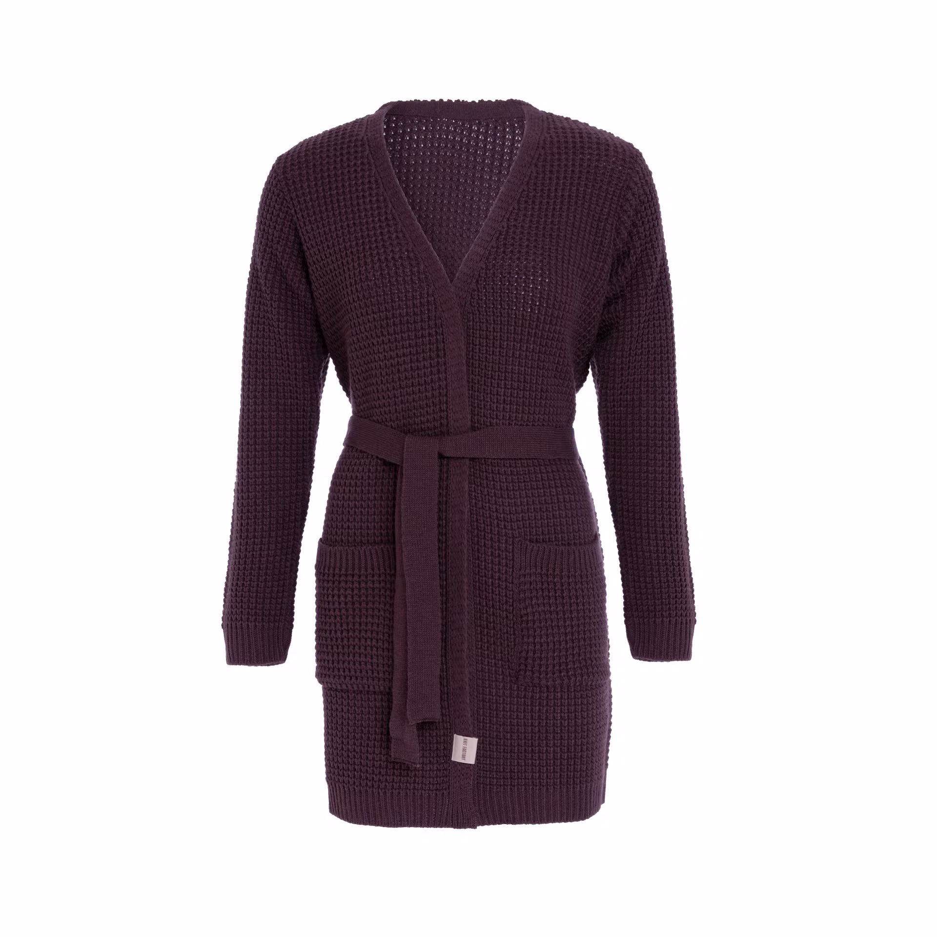 Robin Strickjacke Aubergine - 40/42 - Mit Taschen