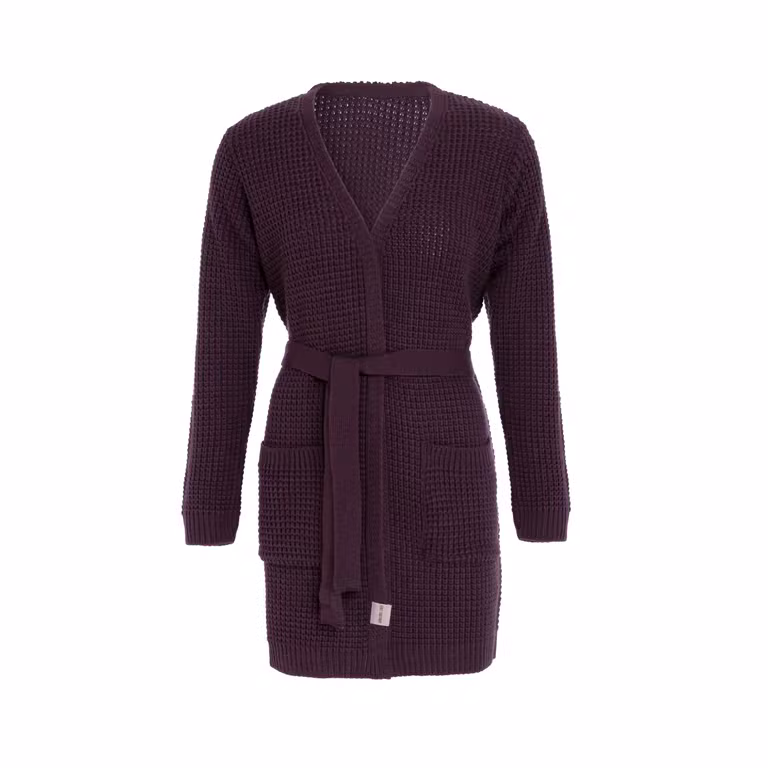 Robin Strickjacke Aubergine - 40/42 - Mit Taschen