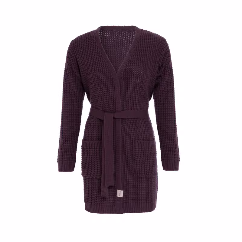 Robin Strickjacke Aubergine - 40/42 - Mit Taschen