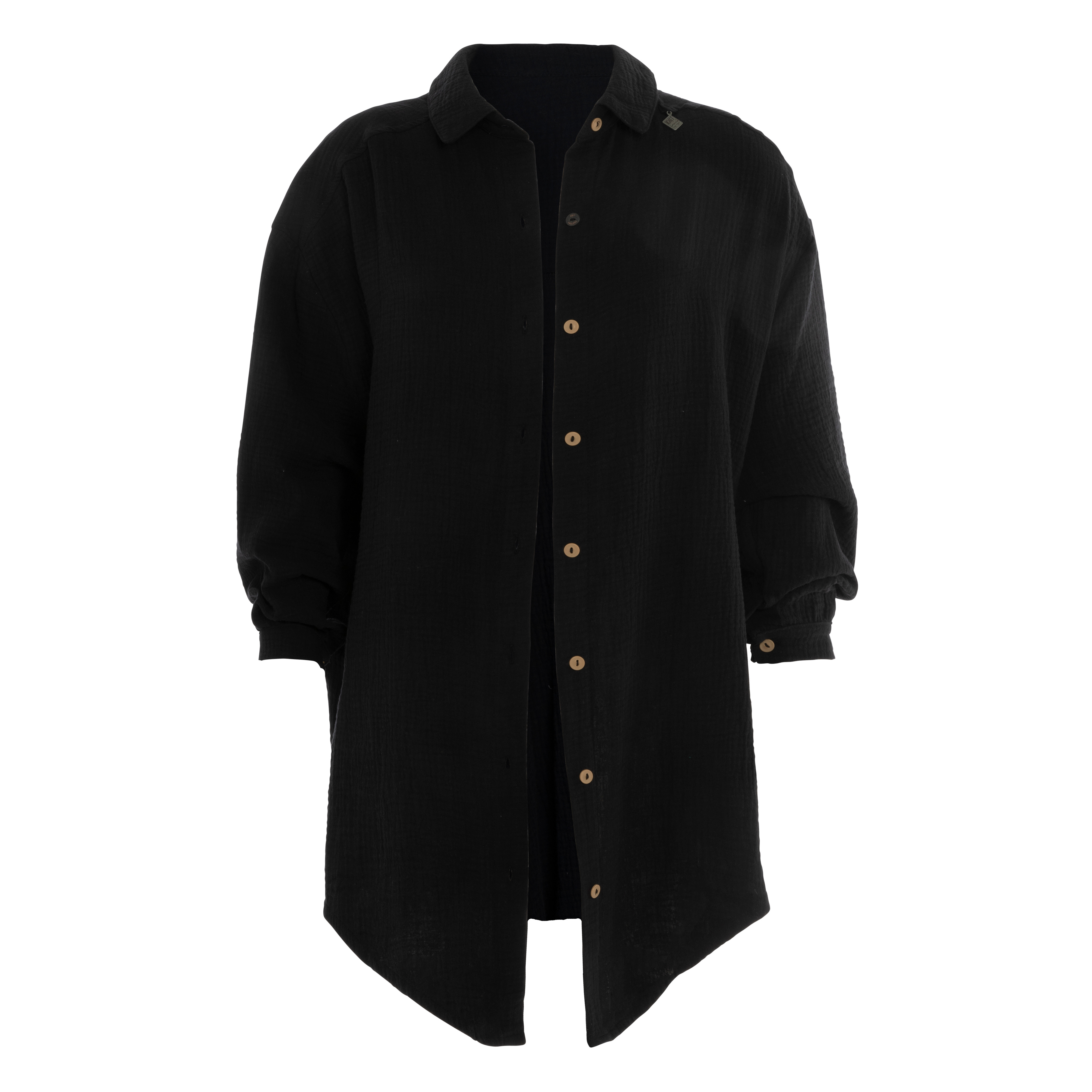 Yuki Musselin-Bluse Schwarz - Onesize 36/44