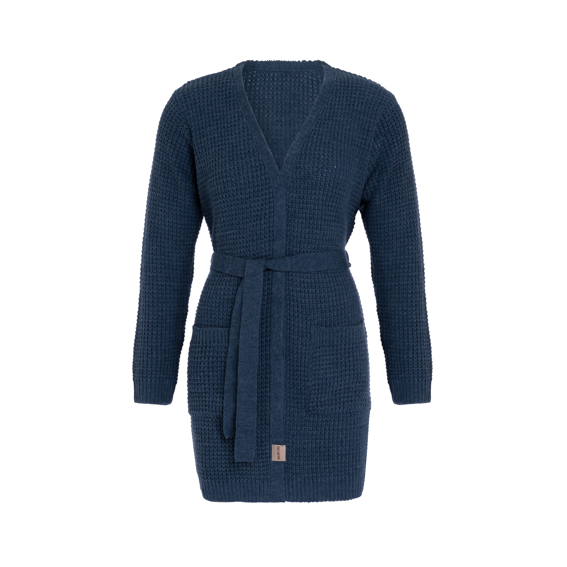 Robin Gebreid Vest Jeans - 40/42 - Met steekzakken