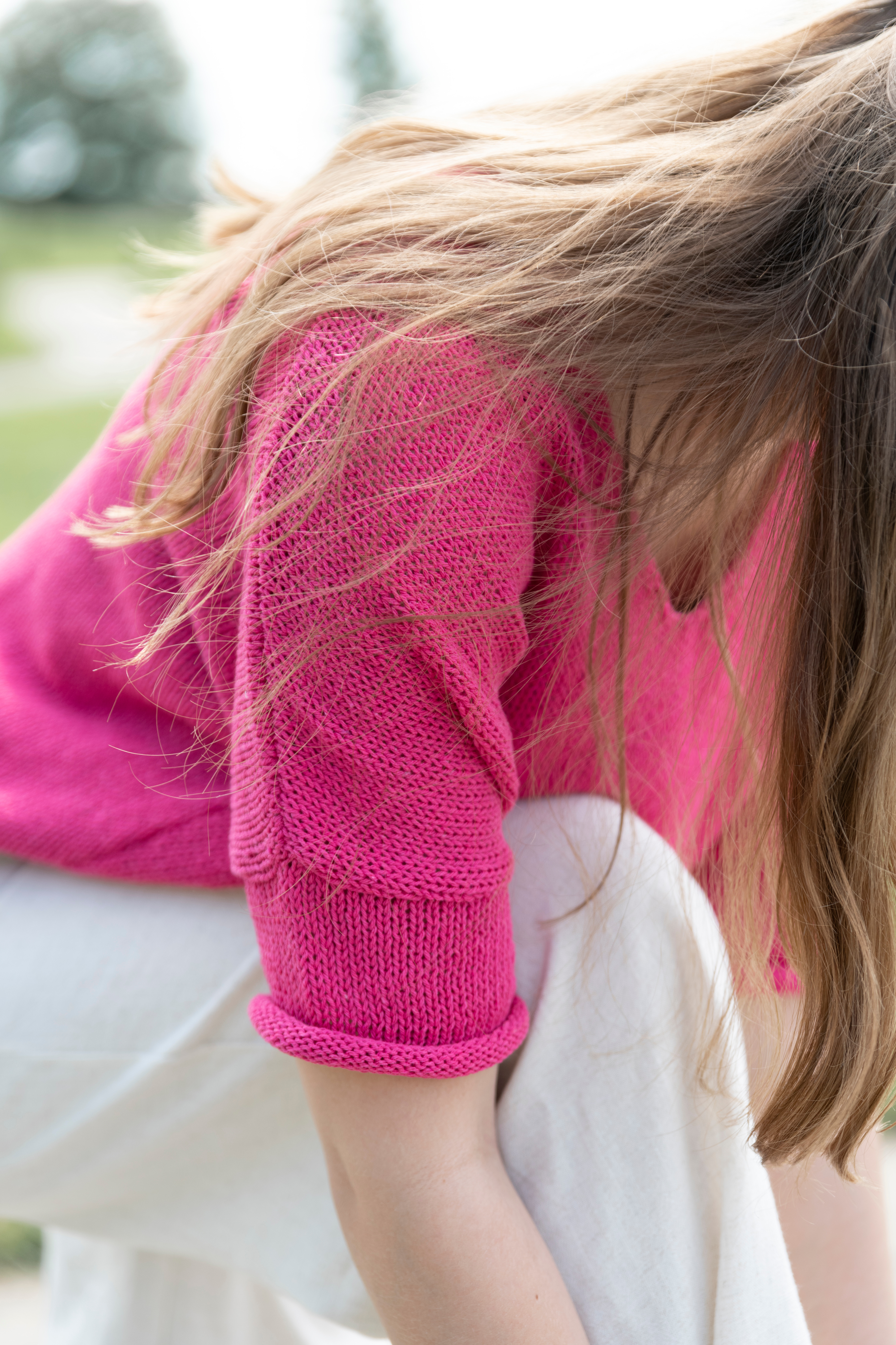 Jasmin Strickpullover V-Ausschnitt Fuchsia - 36/44