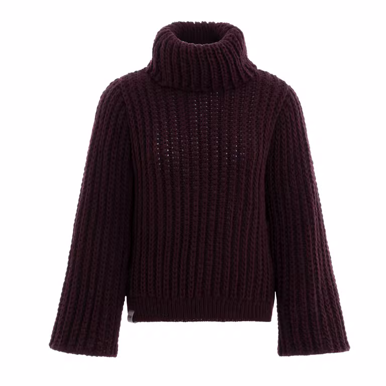 Kris Turtleneck Pullover Aubergine - 36/38