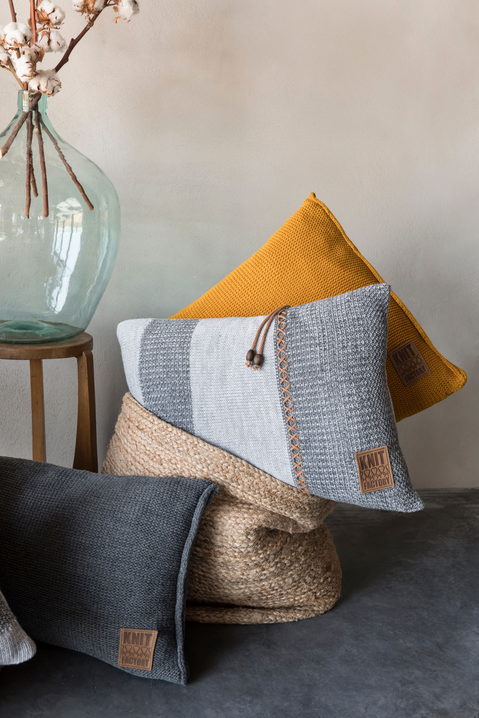 Roxx Kussen Licht Grijs/Antraciet - 60x40