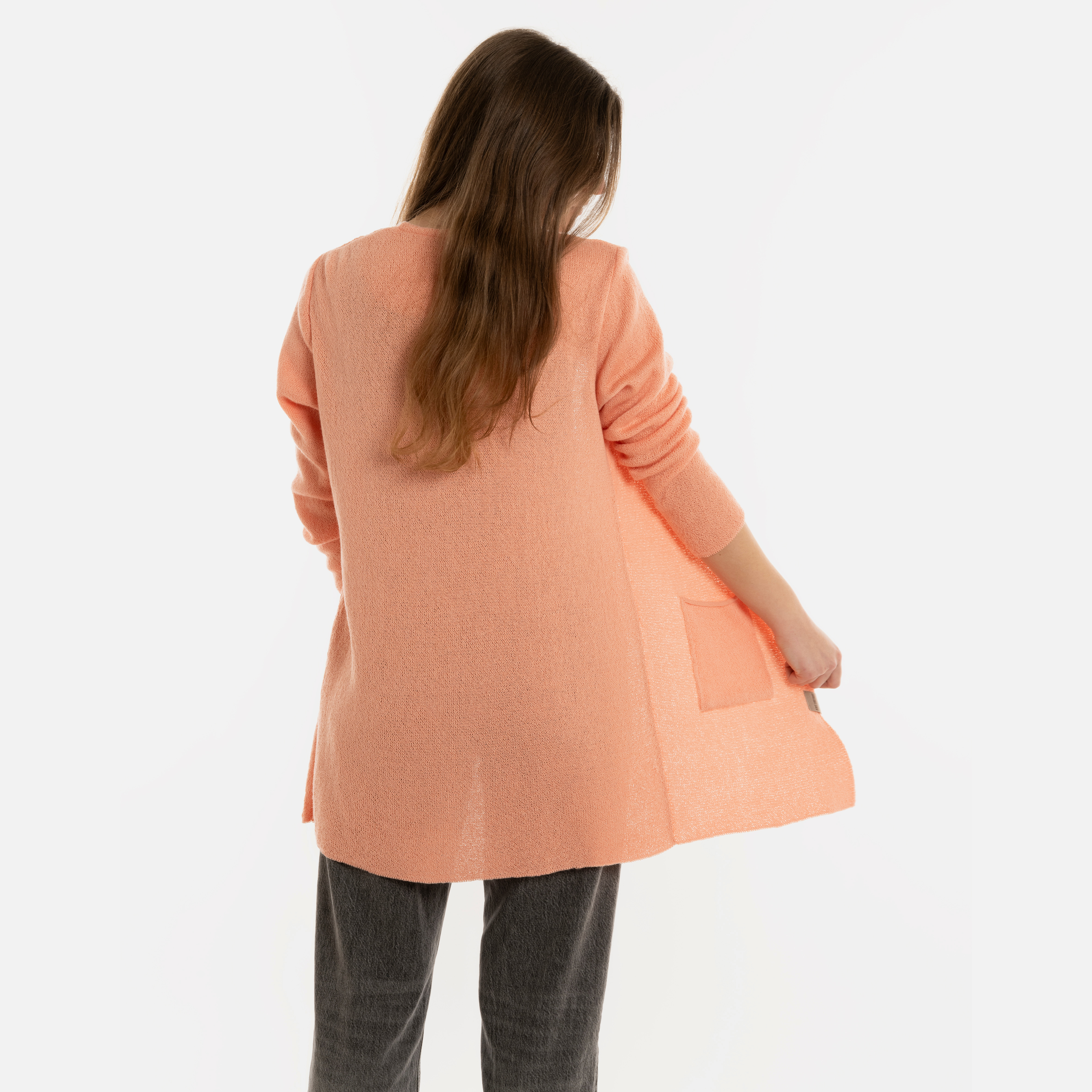 Ella Gebreid Vest Apricot - 40/42