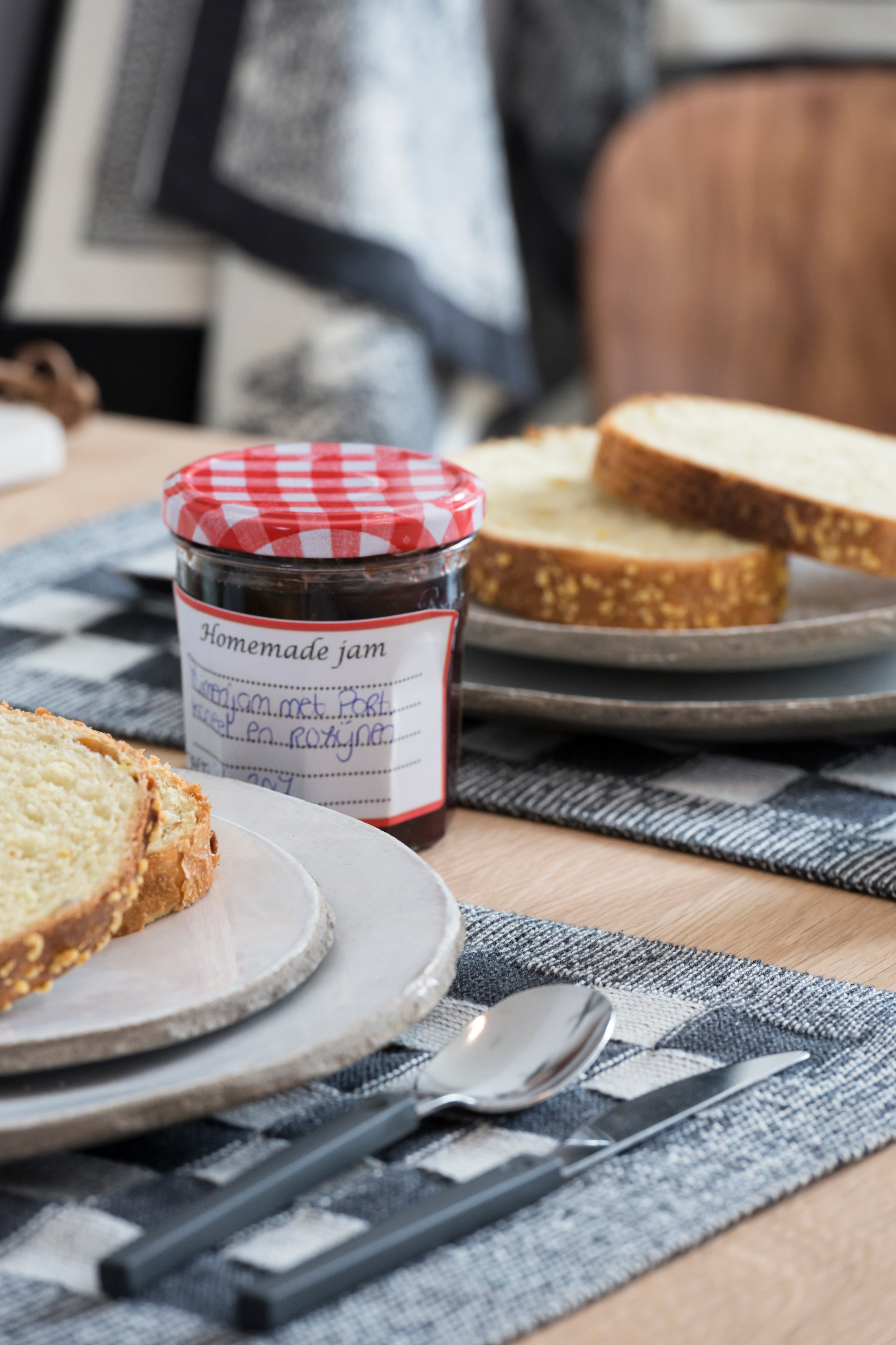 Placemat Block Ecru/Anthracite