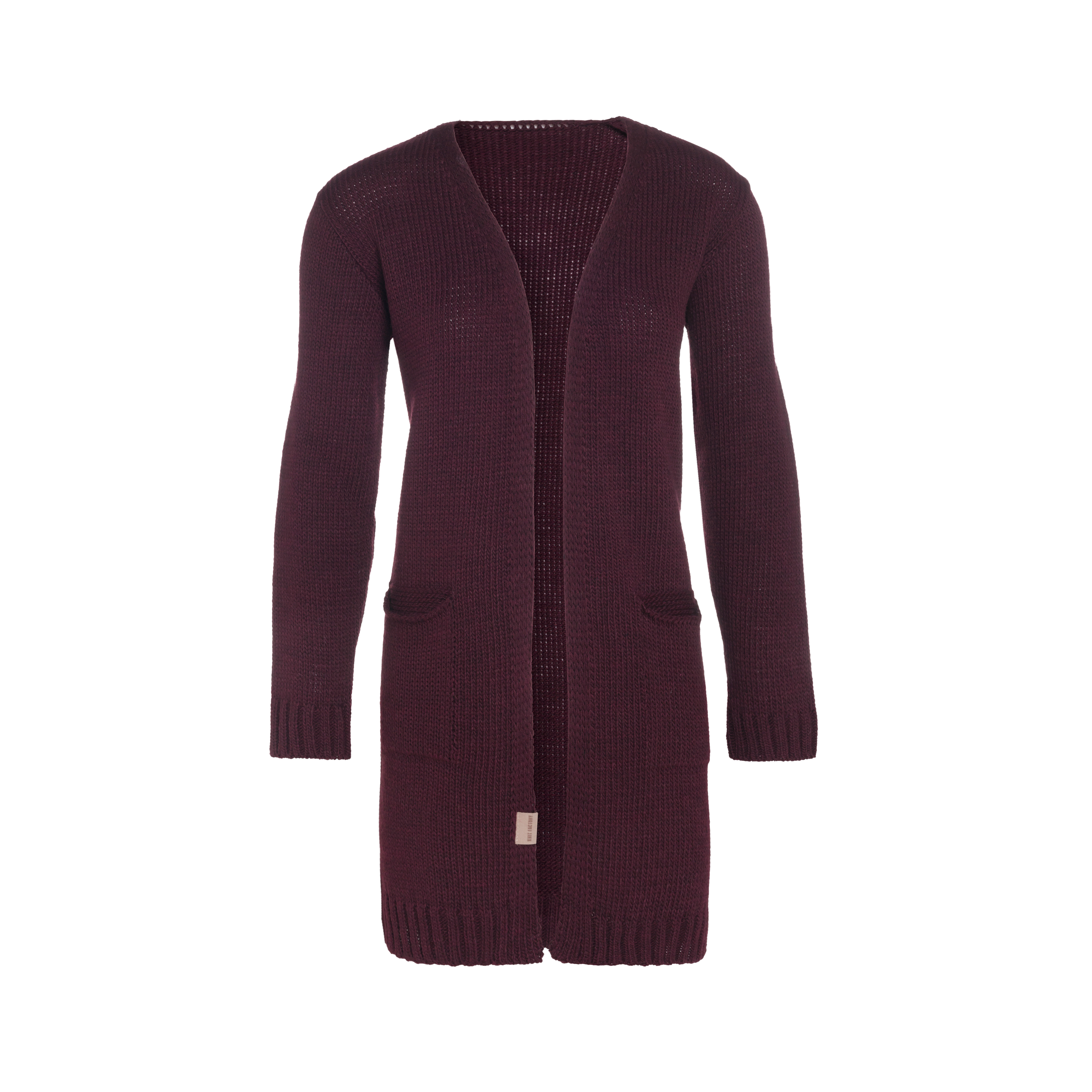 Ruby Gebreid Vest Aubergine - 36/38 - Met steekzakken