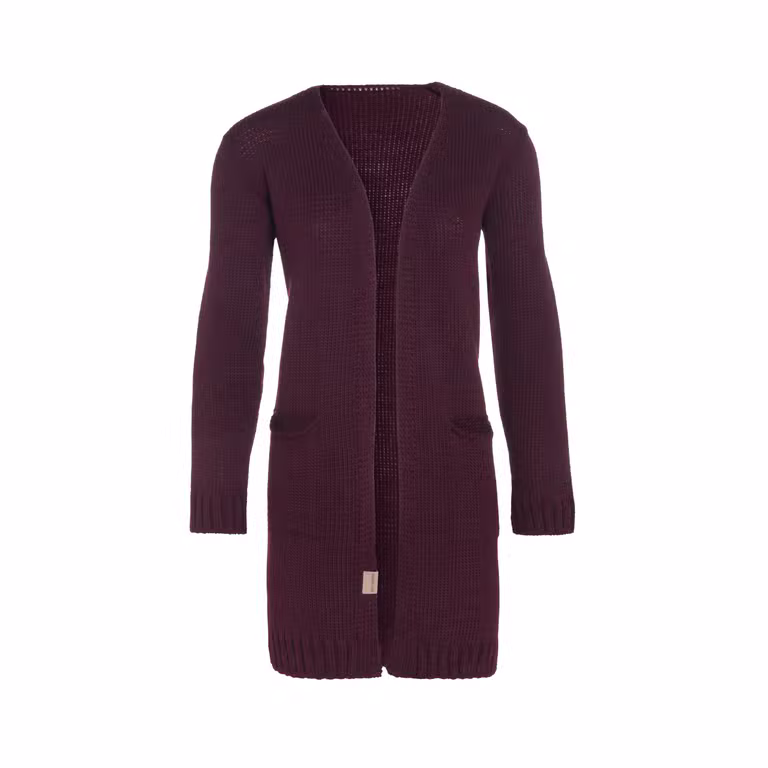 Ruby Strickjacke Aubergine - 36/38 - Mit Taschen