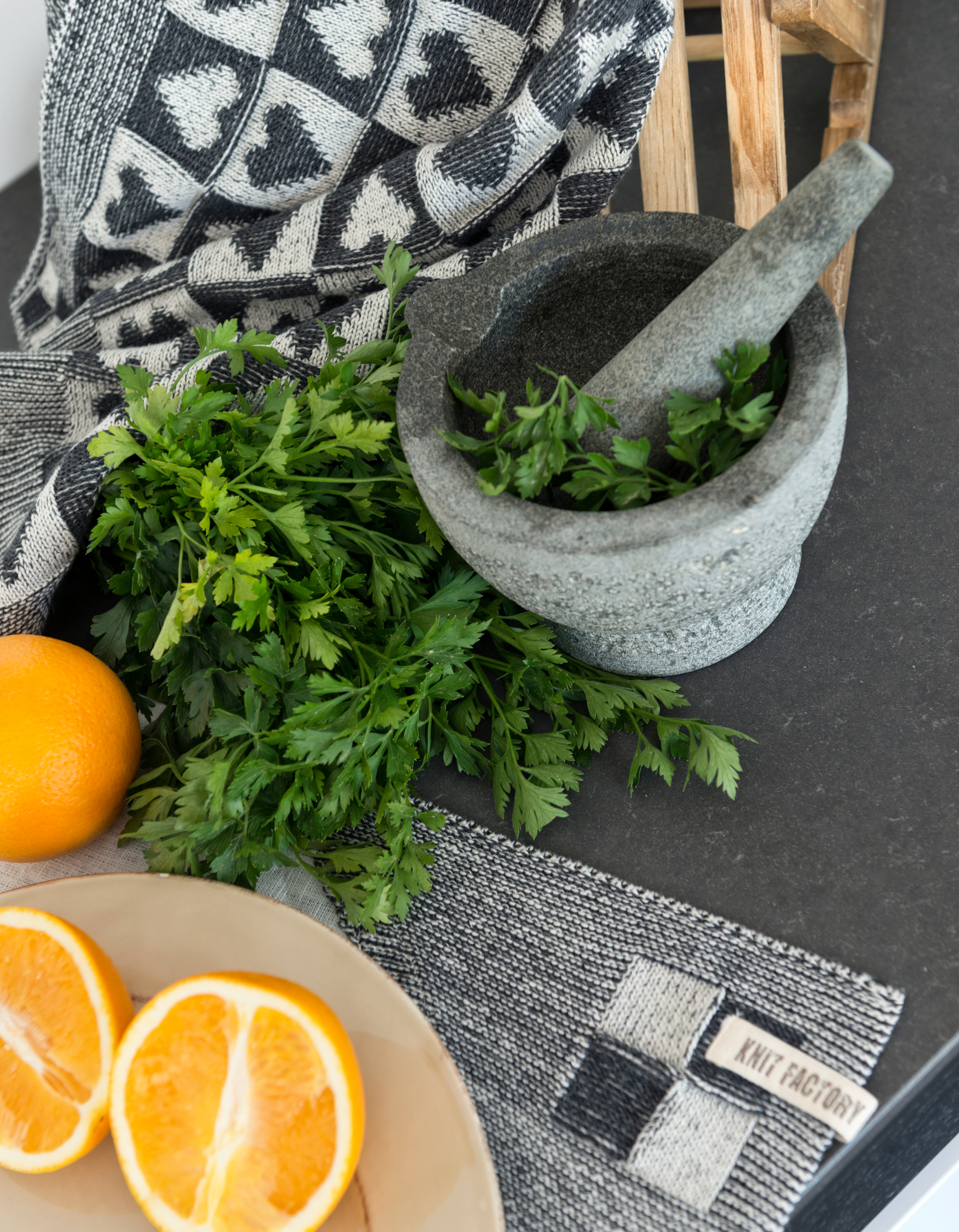 Tea-towel Block Ecru/Anthracite