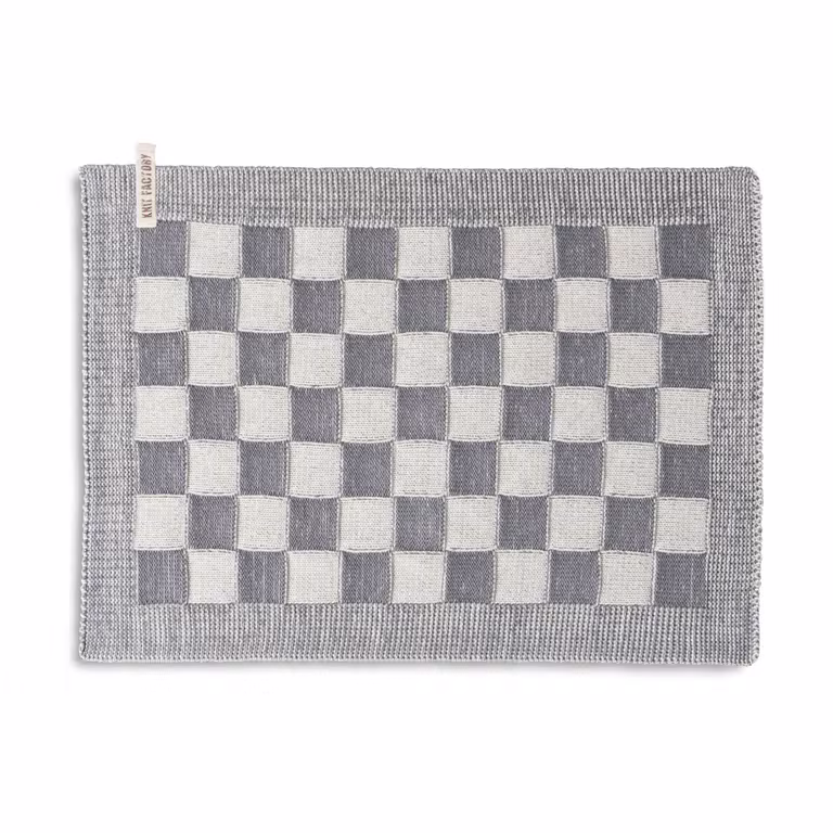 Placemat Block Ecru/Med Grey