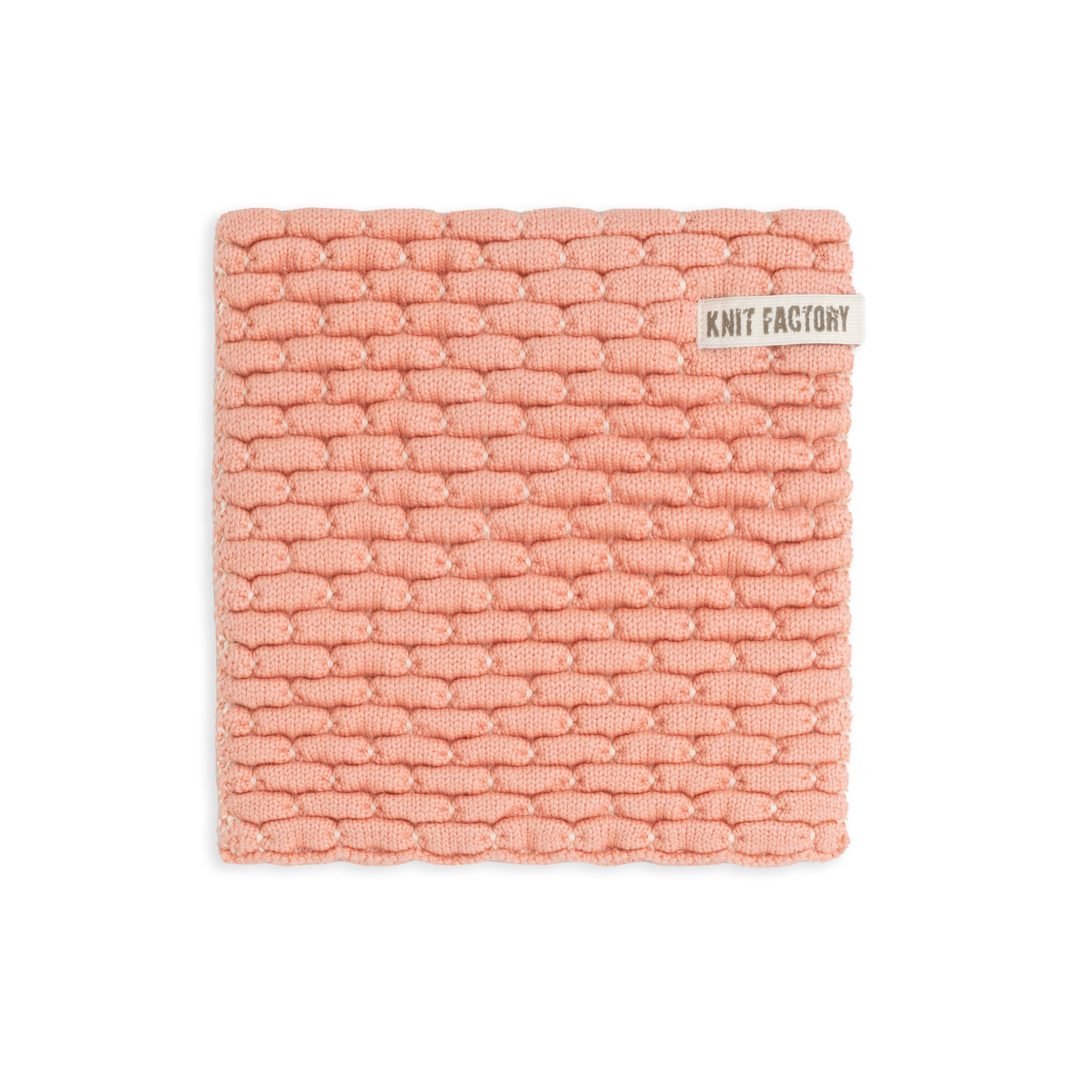Knitted trivet Block Ecru/Apricot