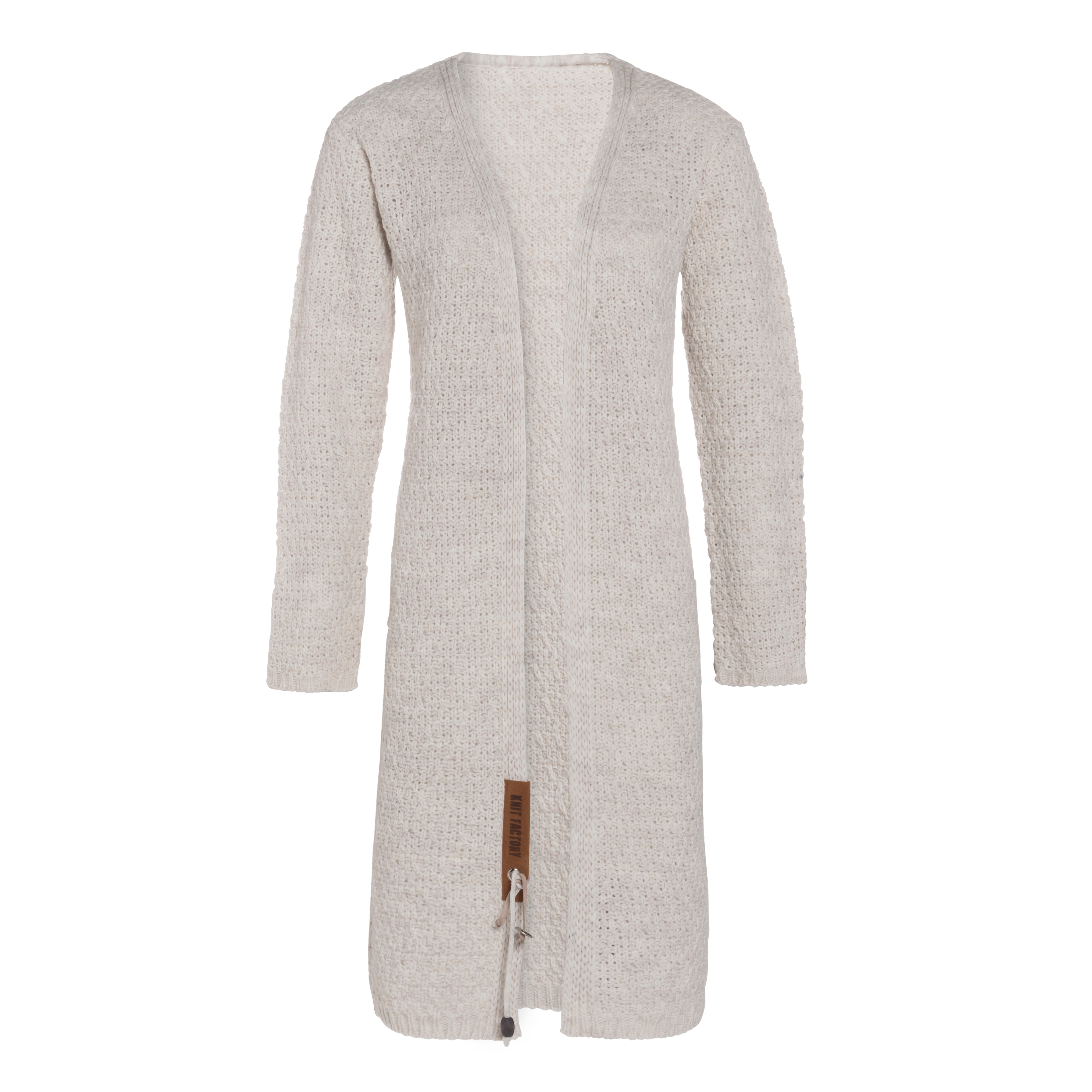 Luna Lang Gebreid Vest Beige - 36/38