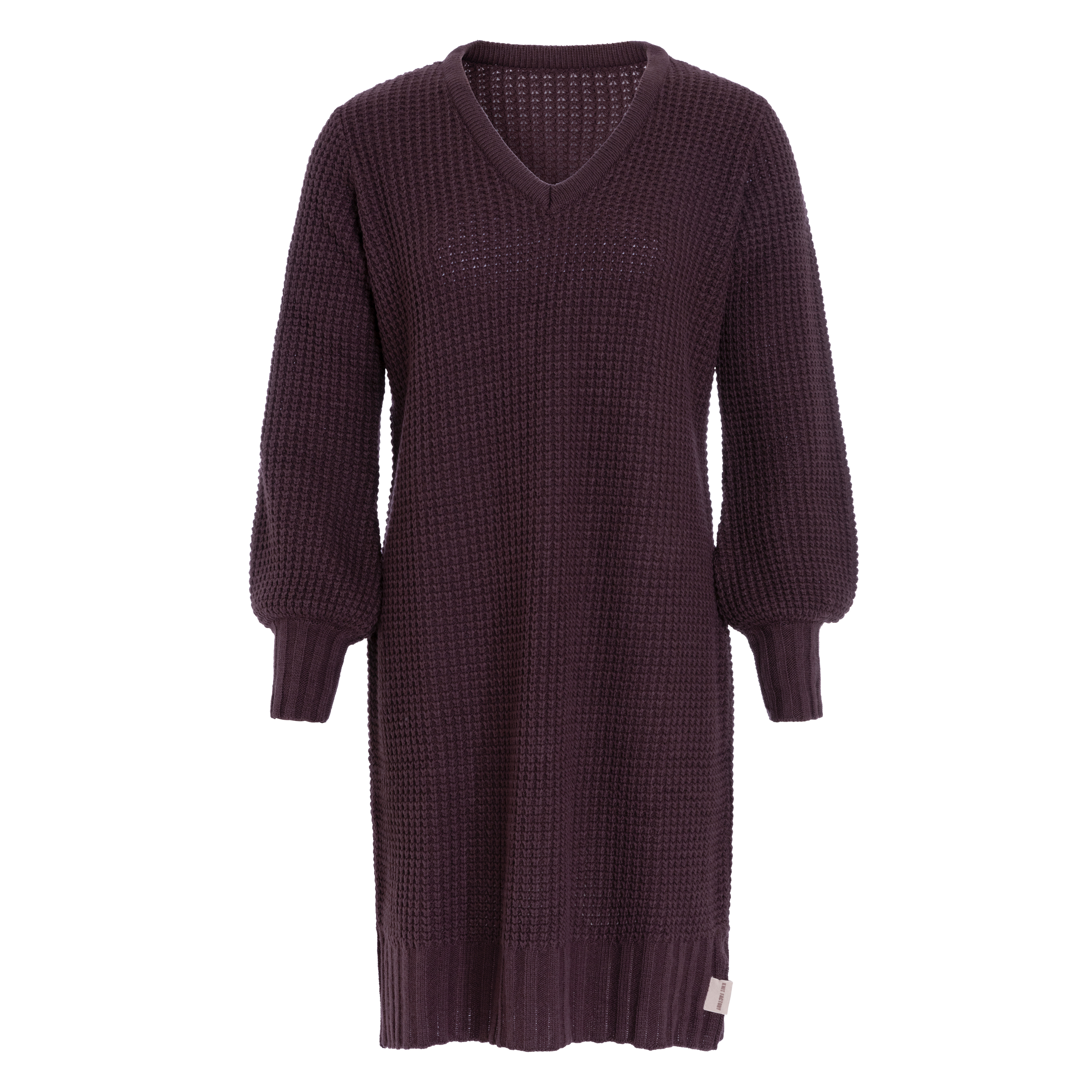 Robin Strickkleid Aubergine - 40/42 - V-Ausschnitt