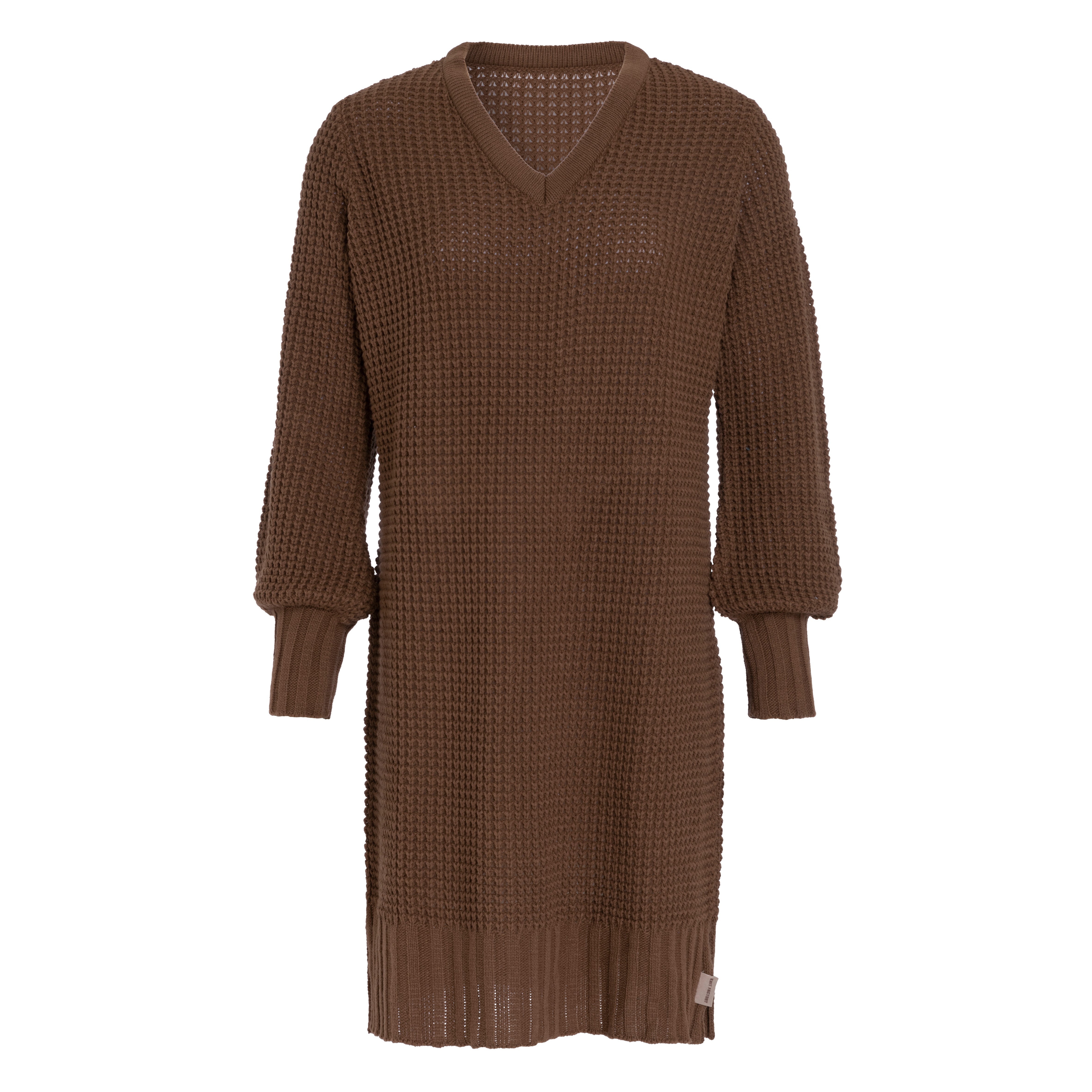 Robin Knitted Dress Tobacco - 36/38 - V-Neck Robin Knitted Dress Tobacco - 36/38 - V-Neck