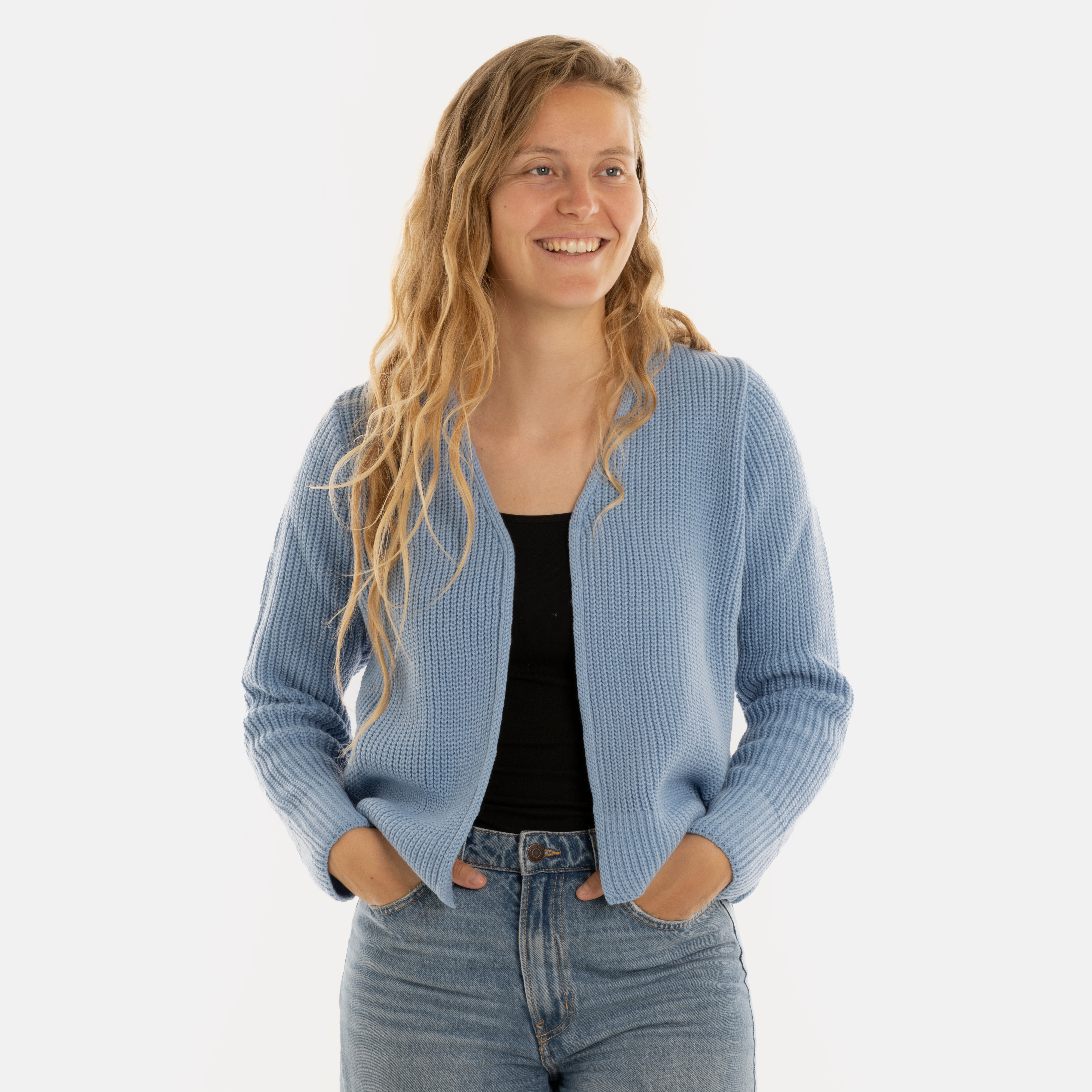 Lenny Kurze Strickjacke Crystal Blue - 40/42